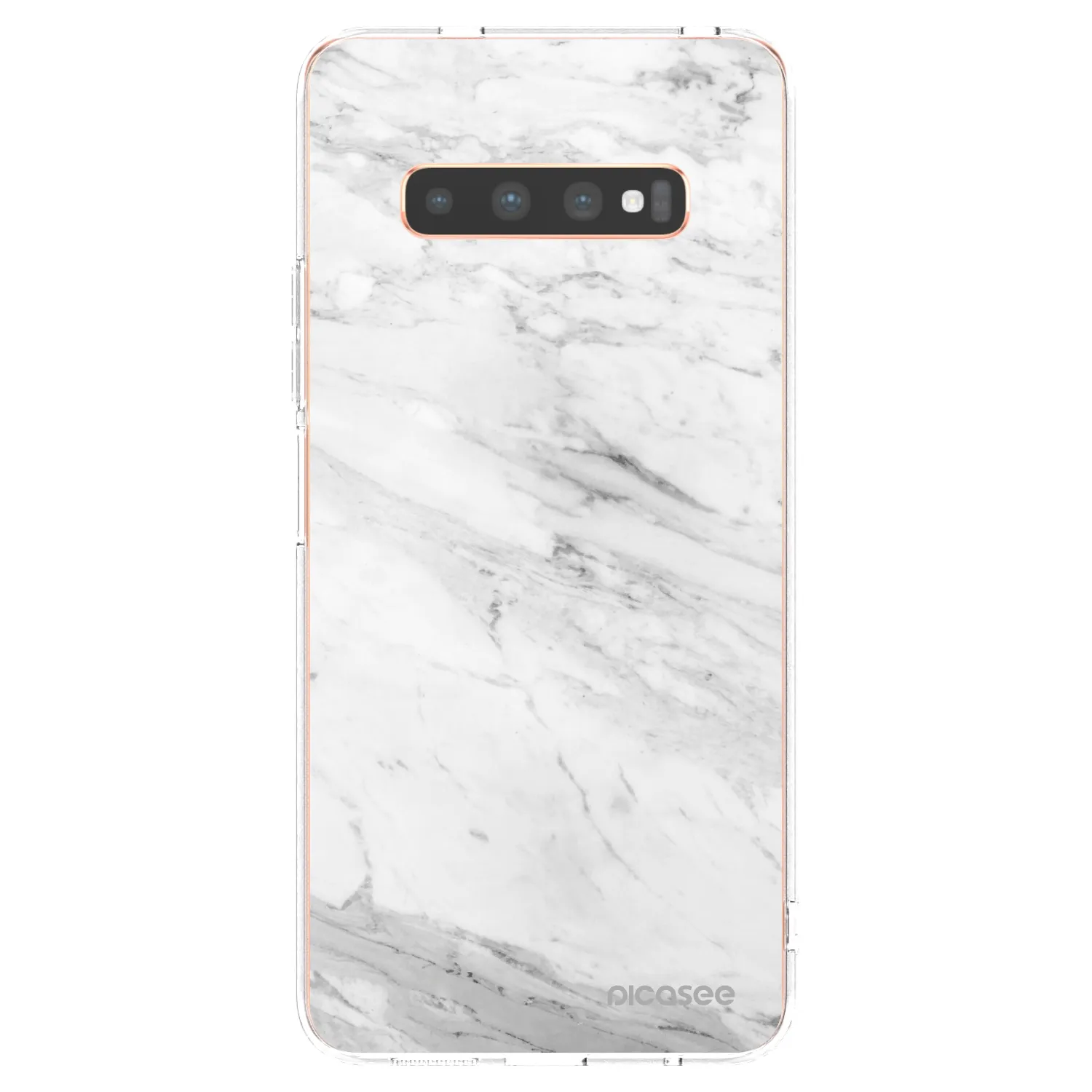 Picasee silikonska prozirna maskica za Samsung Galaxy S10 Plus G975 - White marble