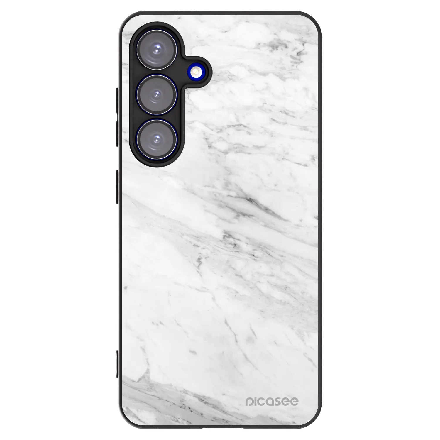 Picasee crna silikonska maskica za Samsung Galaxy S25 5G - White marble