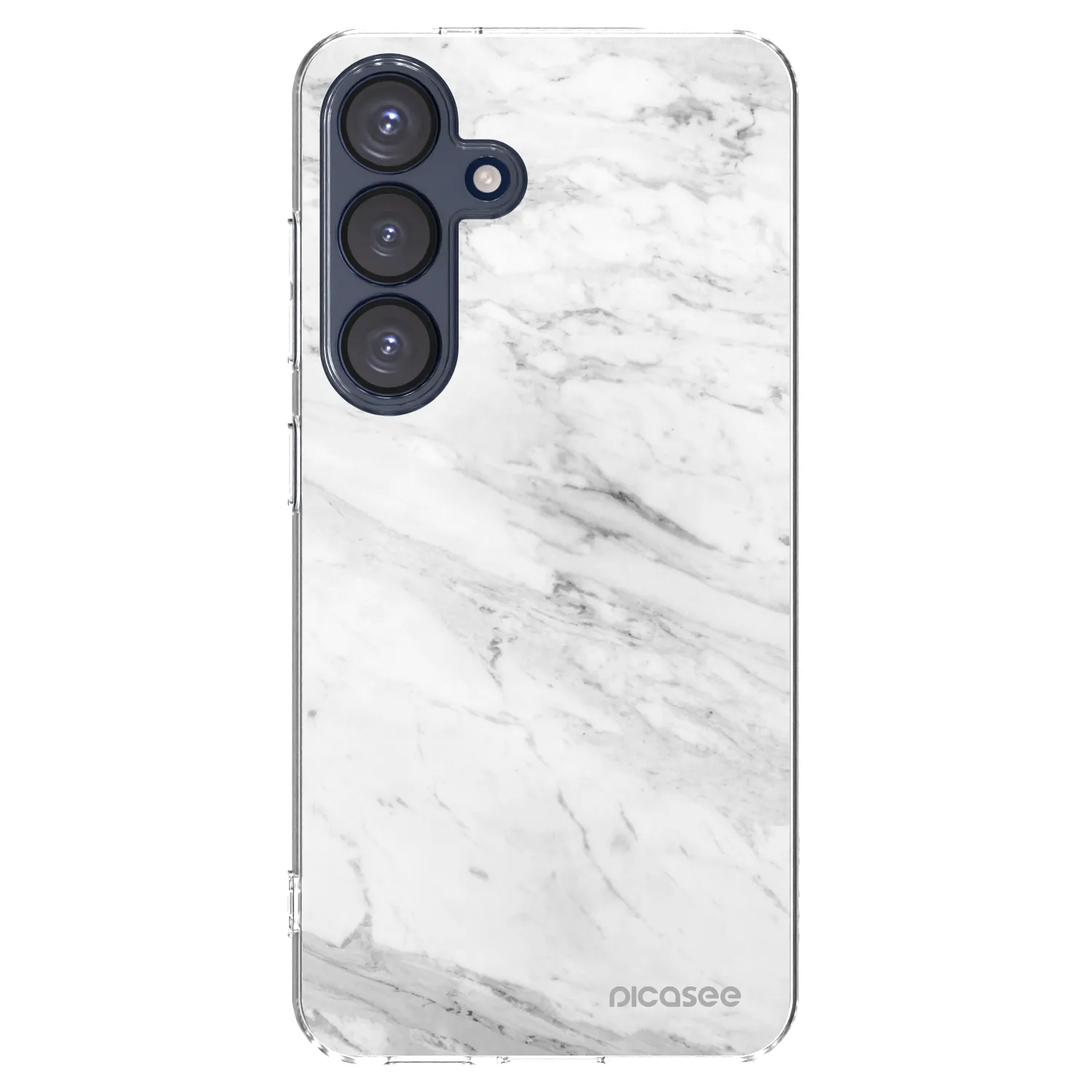 Picasee silikonska prozirna maskica za Samsung Galaxy S25 5G - White marble