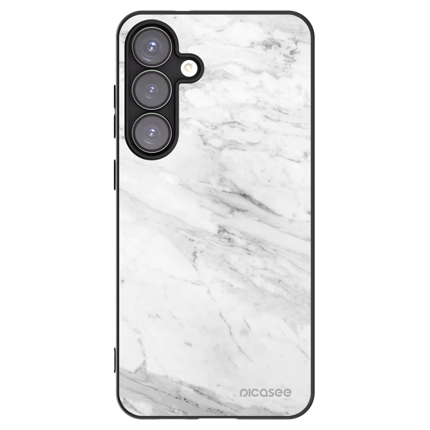 Picasee crna silikonska maskica za Samsung Galaxy S25+ 5G - White marble