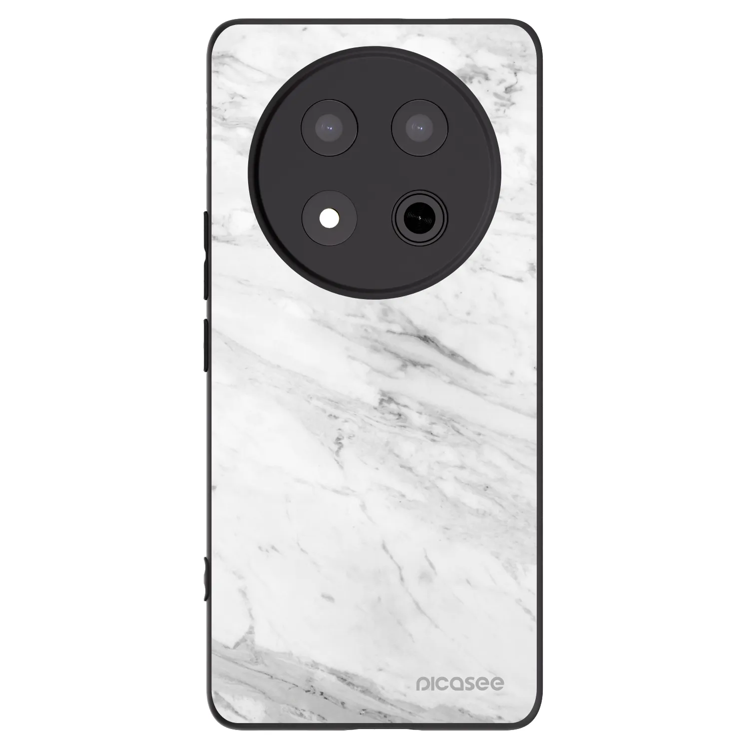 Picasee crna silikonska maskica za Honor Magic7 Lite 5G - White marble