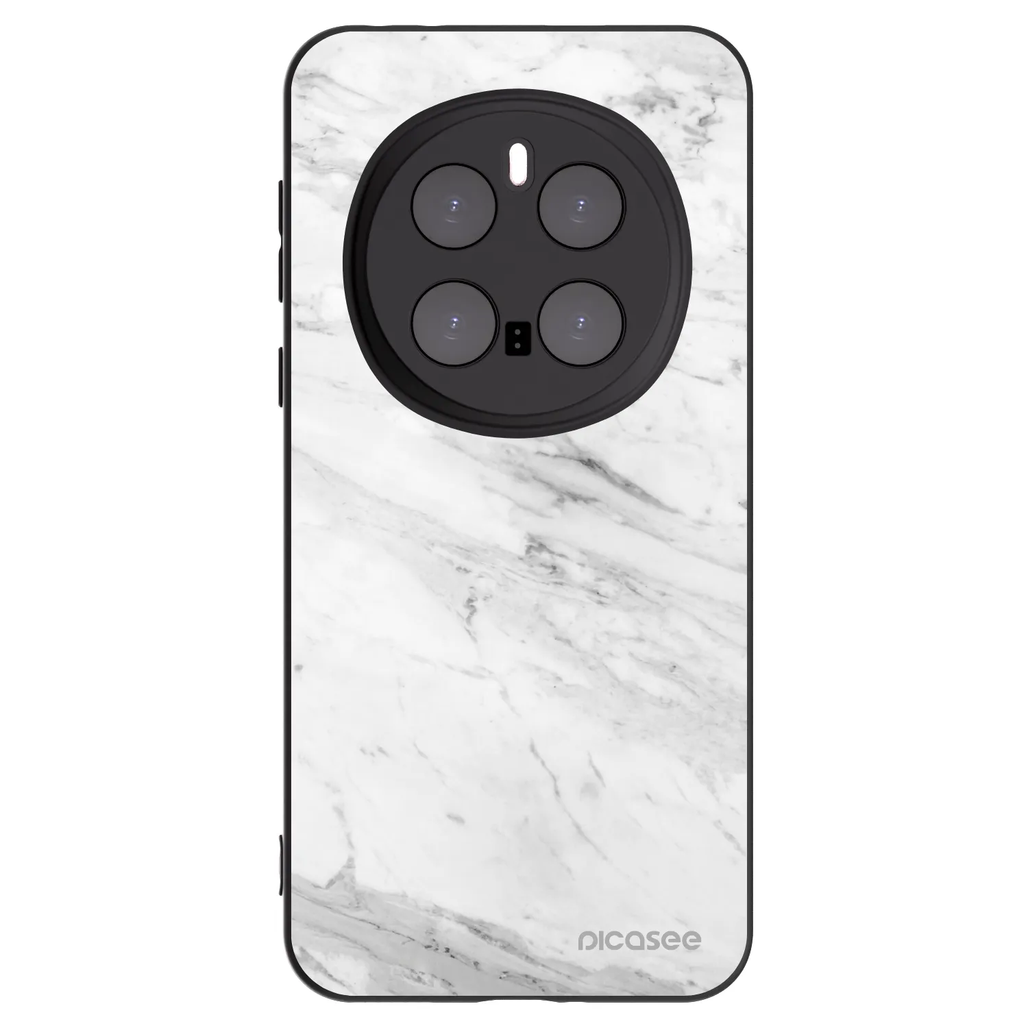 Picasee crna silikonska maskica za Honor Magic7 Pro 5G - White marble