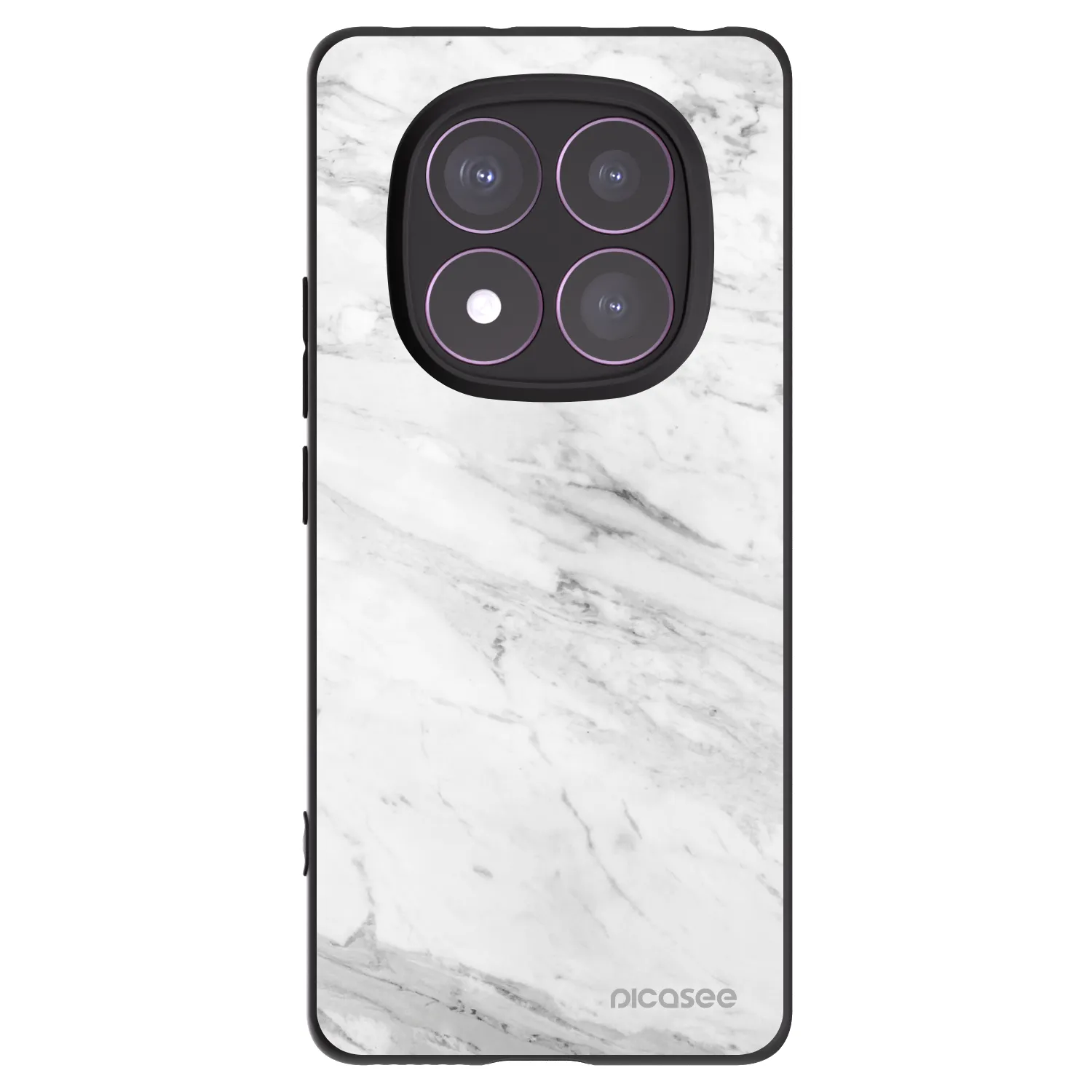 Picasee crna silikonska maskica za Xiaomi Redmi Note 14 Pro 4G - White marble