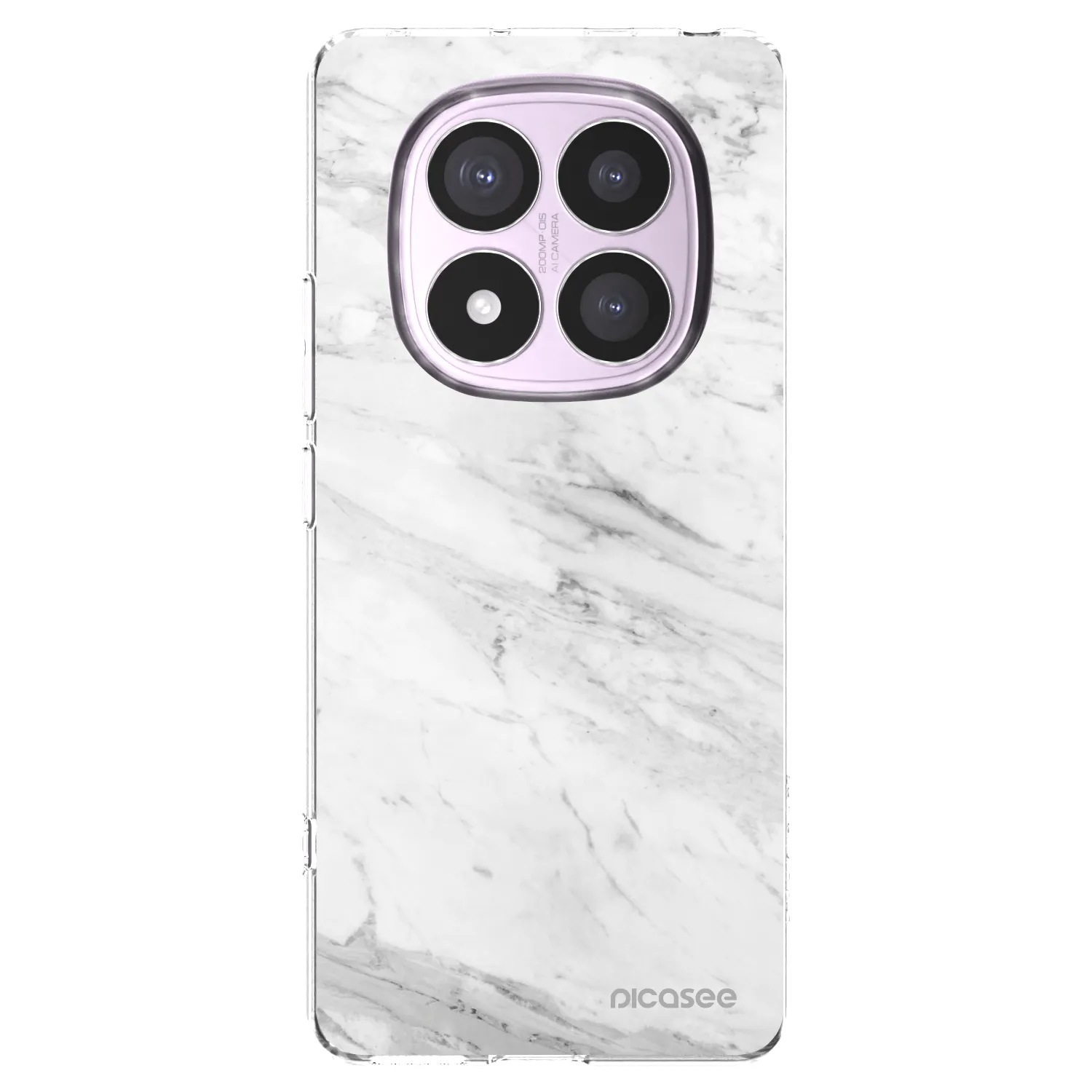 Picasee silikonska prozirna maskica za Xiaomi Redmi Note 14 Pro 4G - White marble