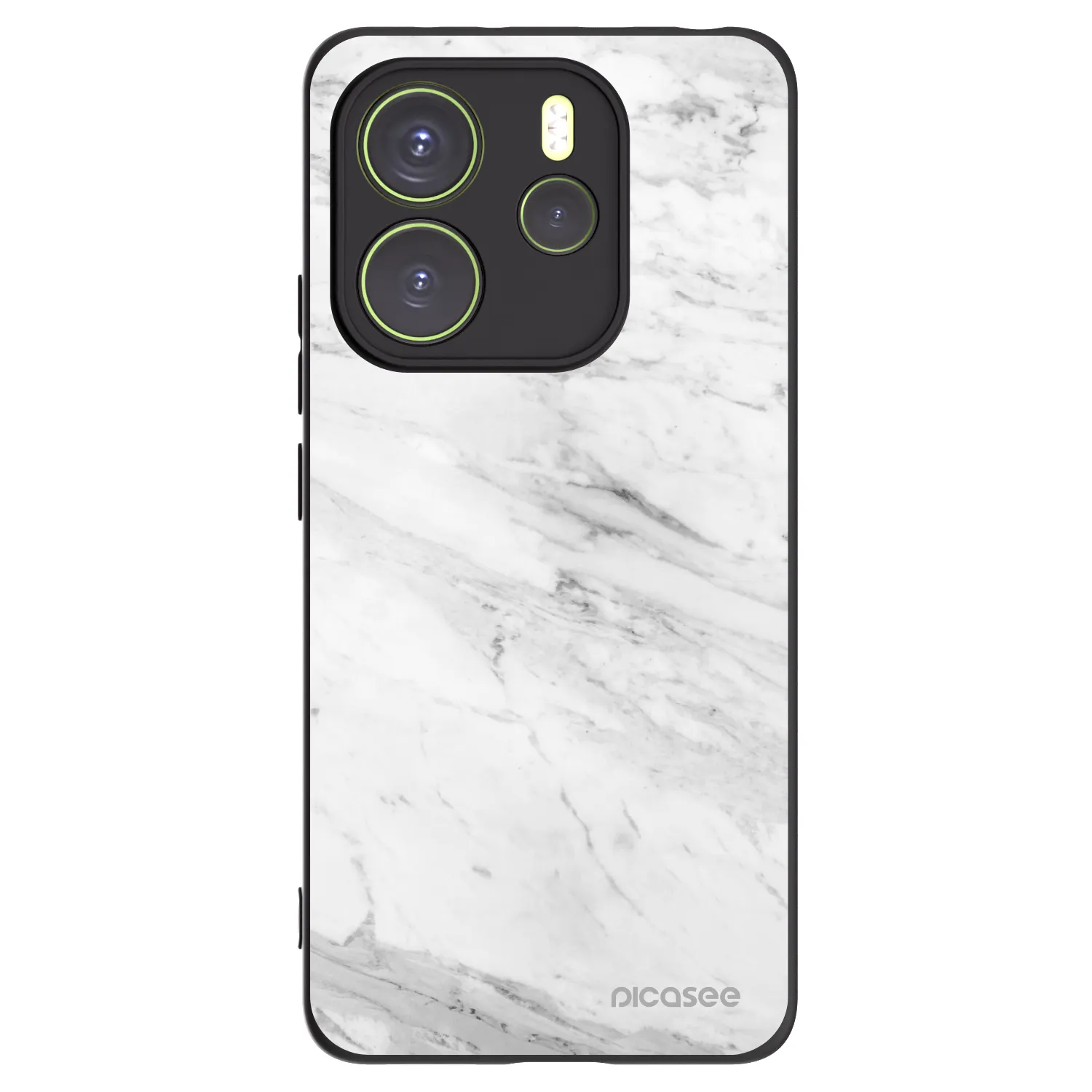 Picasee crna silikonska maskica za Xiaomi Redmi Note 14 4G - White marble