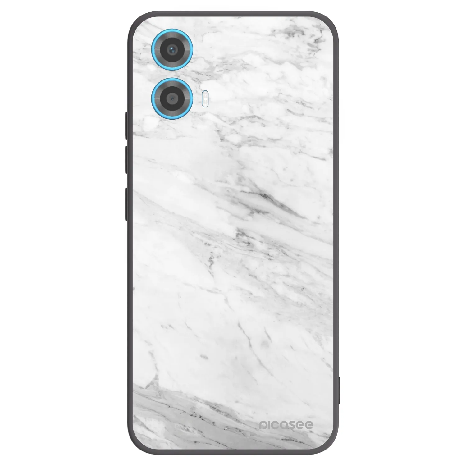 Picasee crna silikonska maskica za Motorola Moto G34 5G - White marble