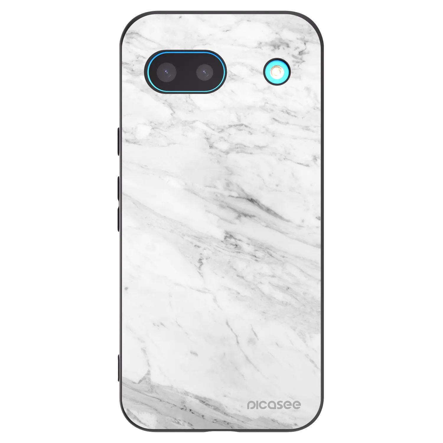 Picasee crna silikonska maskica za Google Pixel 8 - White marble