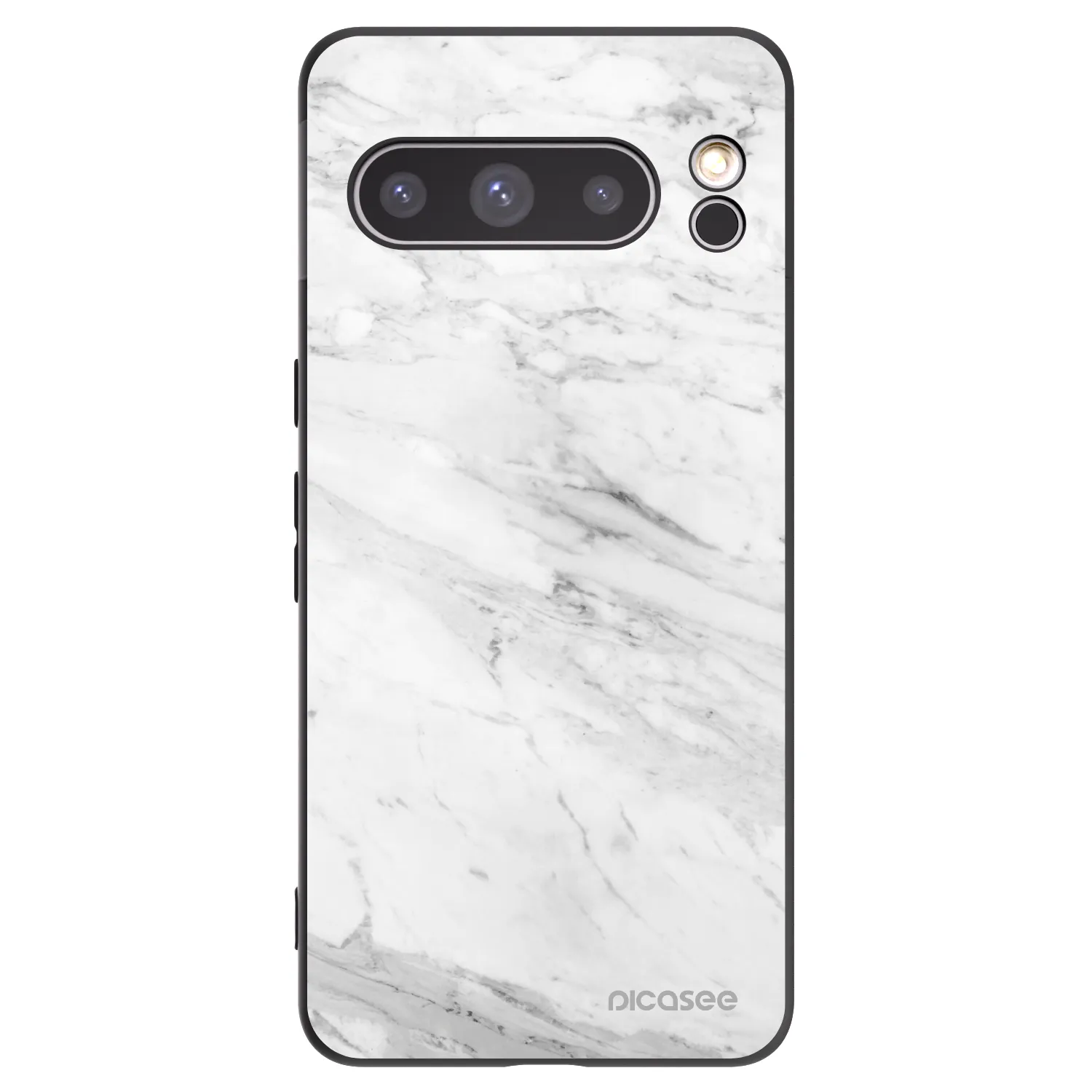 Picasee crna silikonska maskica za Google Pixel 8 Pro - White marble