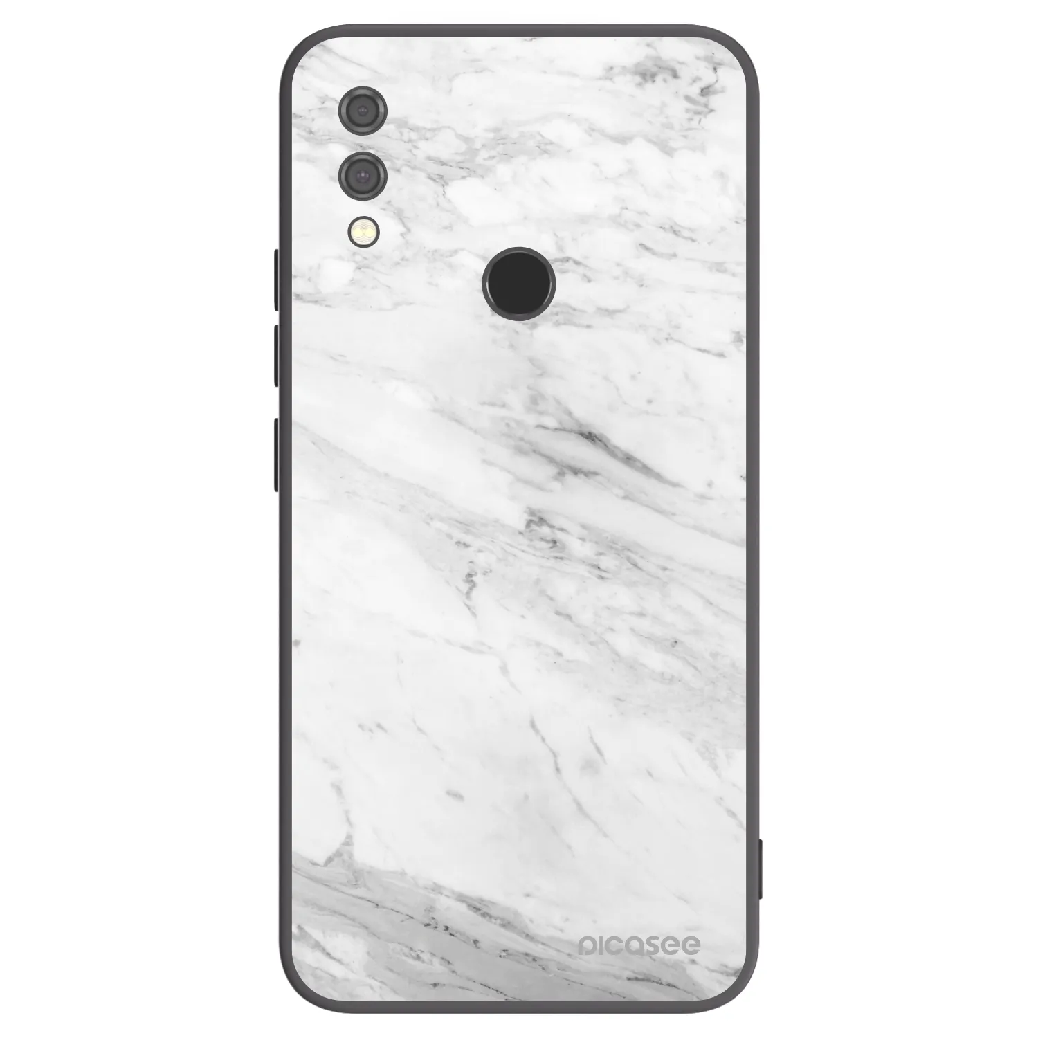 Picasee crna silikonska maskica za Xiaomi Redmi Note 7 - White marble