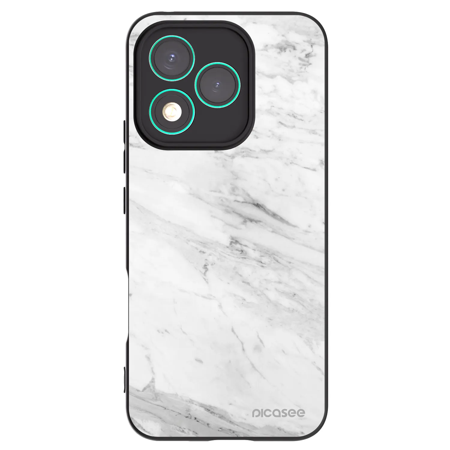 Picasee crna silikonska maskica za Honor 400 Lite 5G - White marble