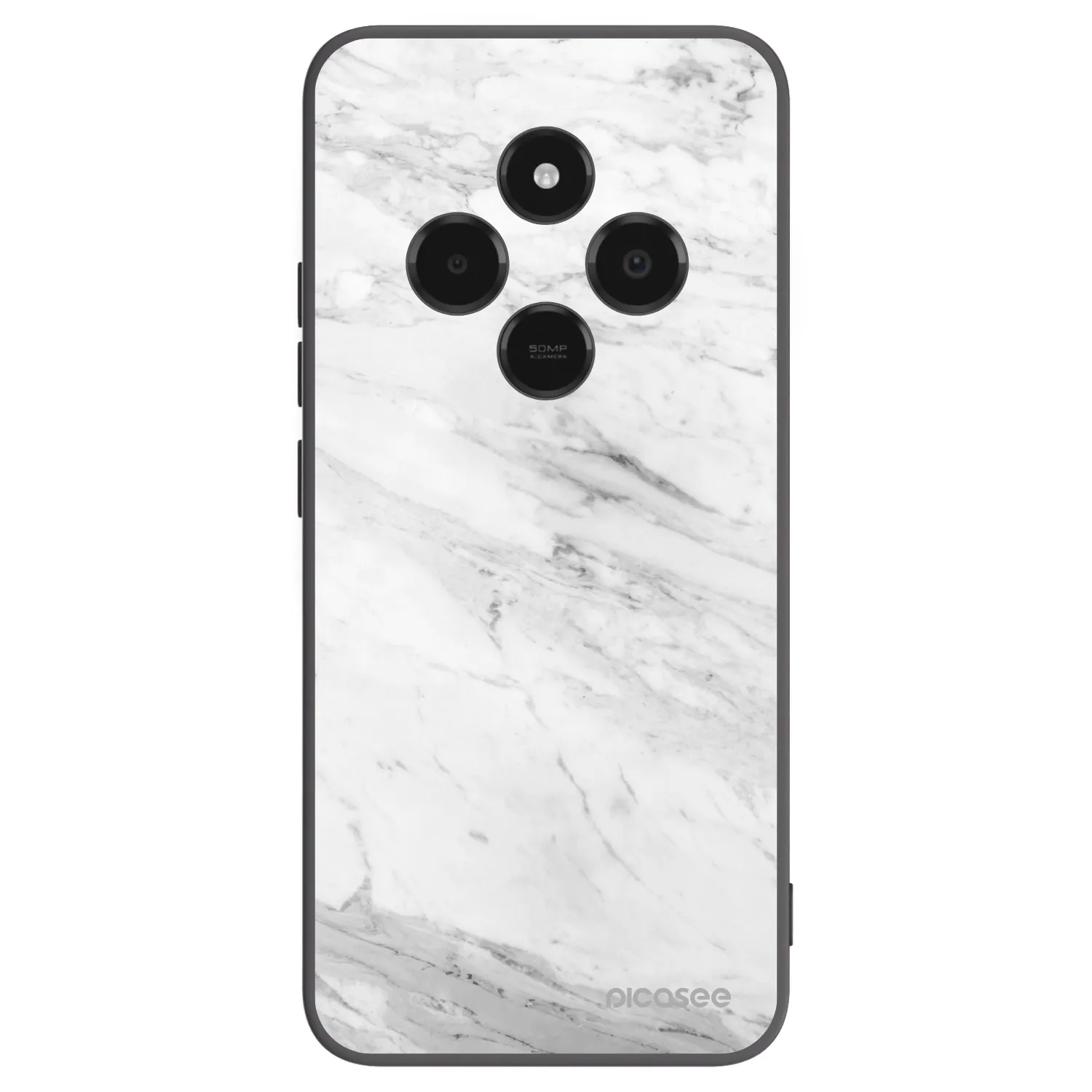 Picasee crna silikonska maskica za Xiaomi Poco C75 - White marble