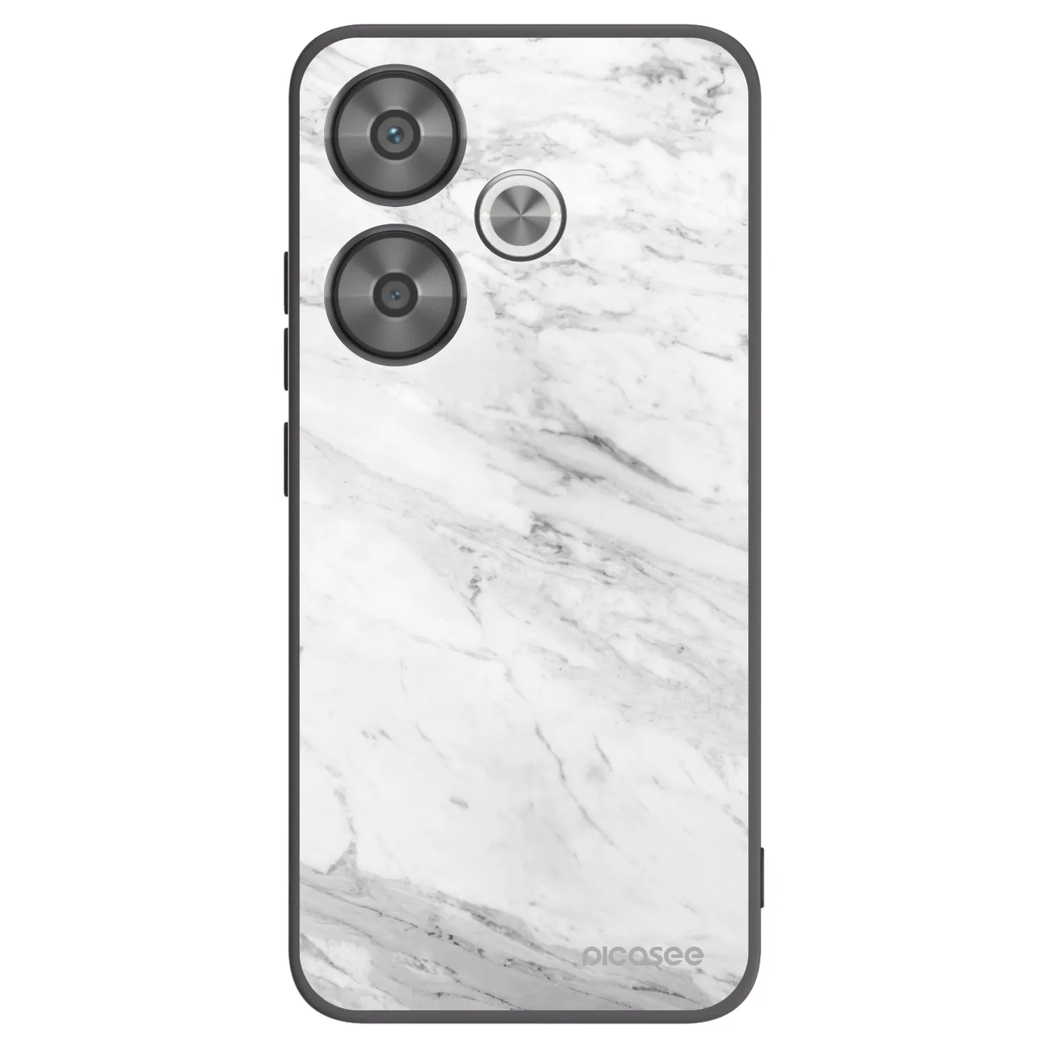 Picasee crna silikonska maskica za Xiaomi Poco F6 - White marble