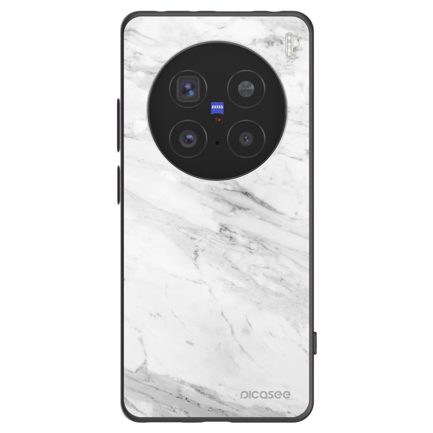 Picasee crna silikonska maskica za Vivo X200 Pro - White marble