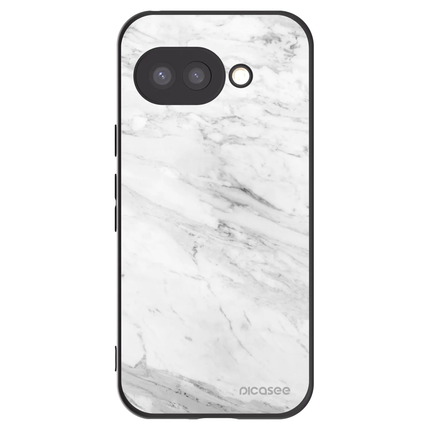 Picasee crna silikonska maskica za Google Pixel 9a - White marble