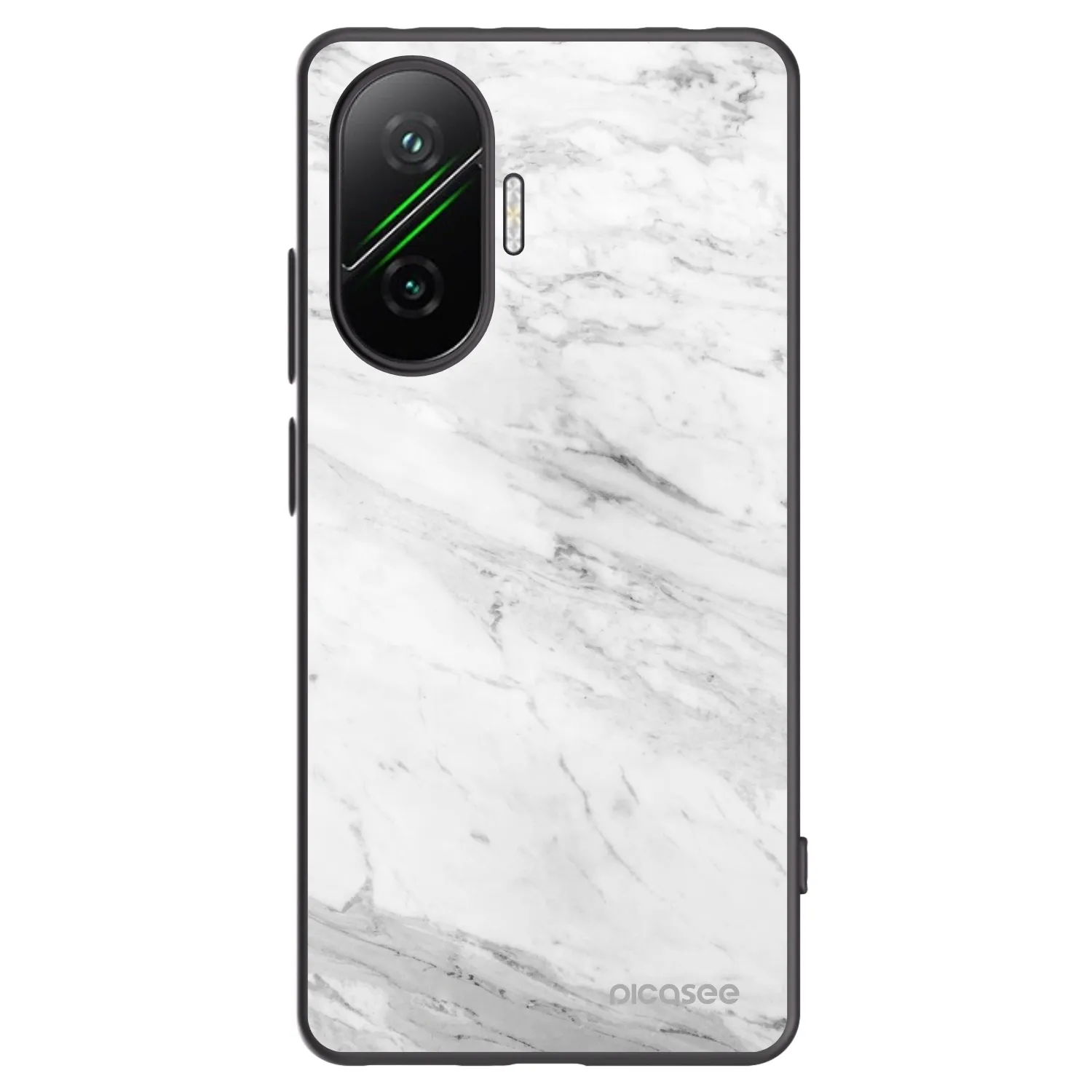 Picasee crna silikonska maskica za Xiaomi Poco F7 Pro 5G - White marble