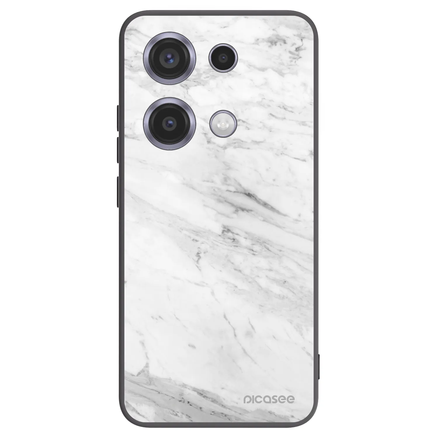 Picasee crna silikonska maskica za Xiaomi Redmi Note 14S - White marble