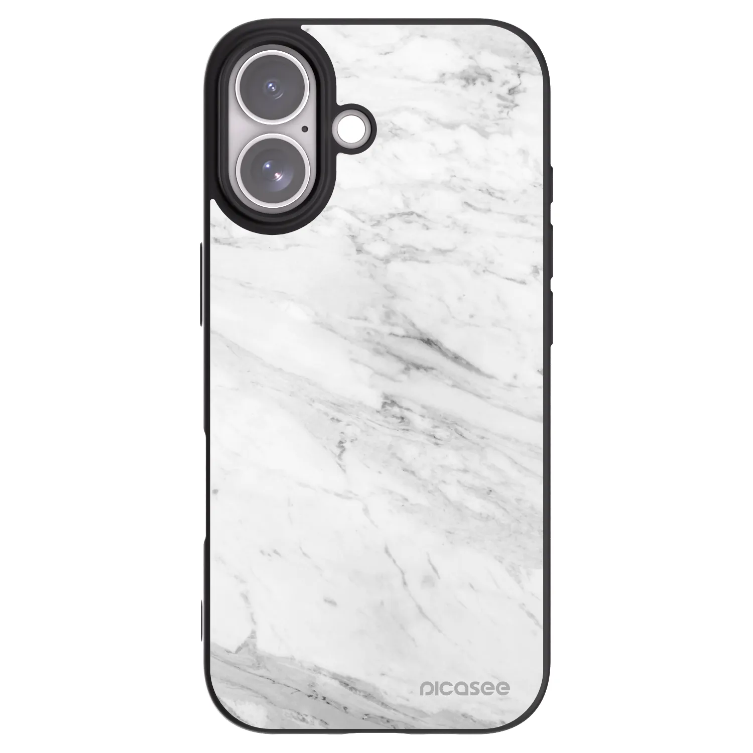 Picasee crna silikonska maskica za Apple iPhone 17 - White marble