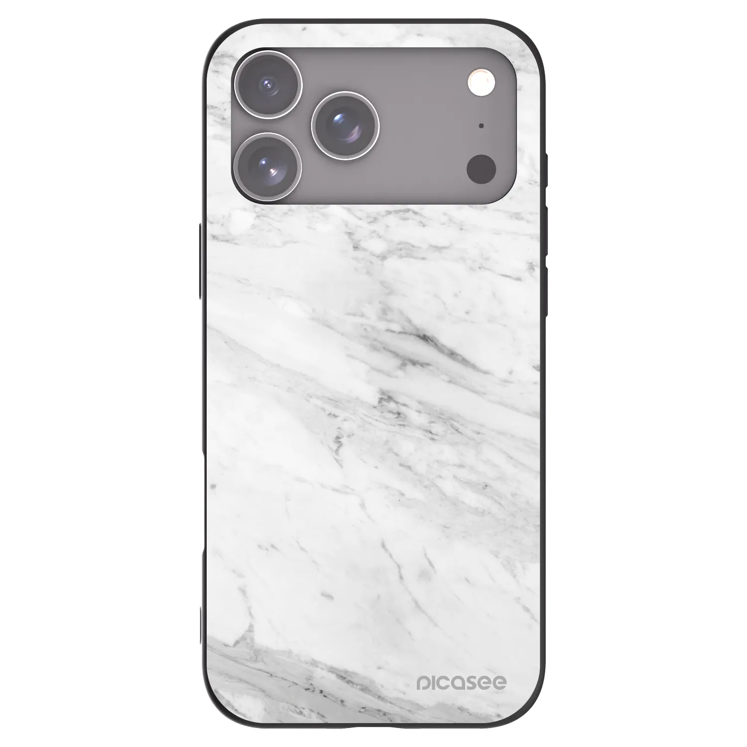 Picasee crna silikonska maskica za Apple iPhone 17 Pro Max - White marble