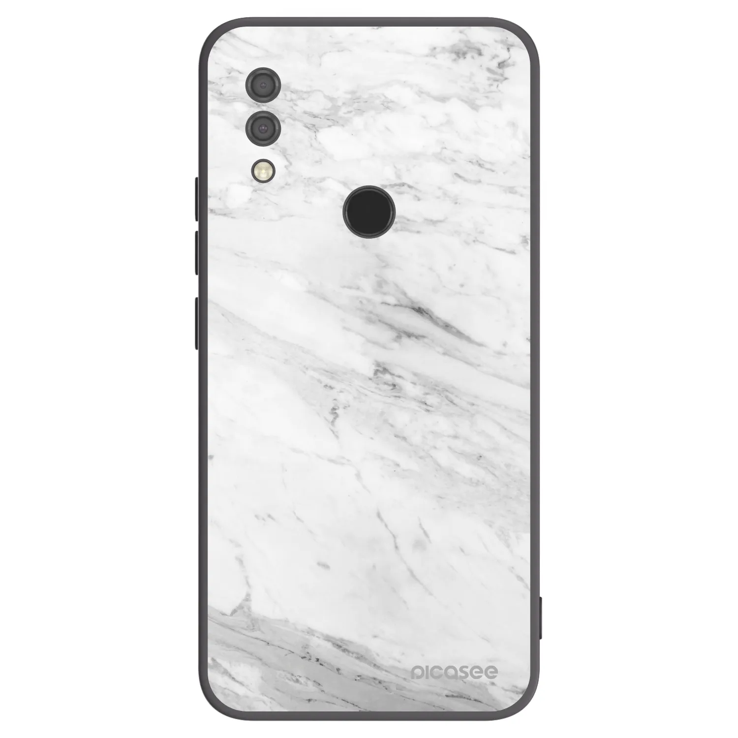 Picasee crna silikonska maskica za Xiaomi Redmi 7 - White marble