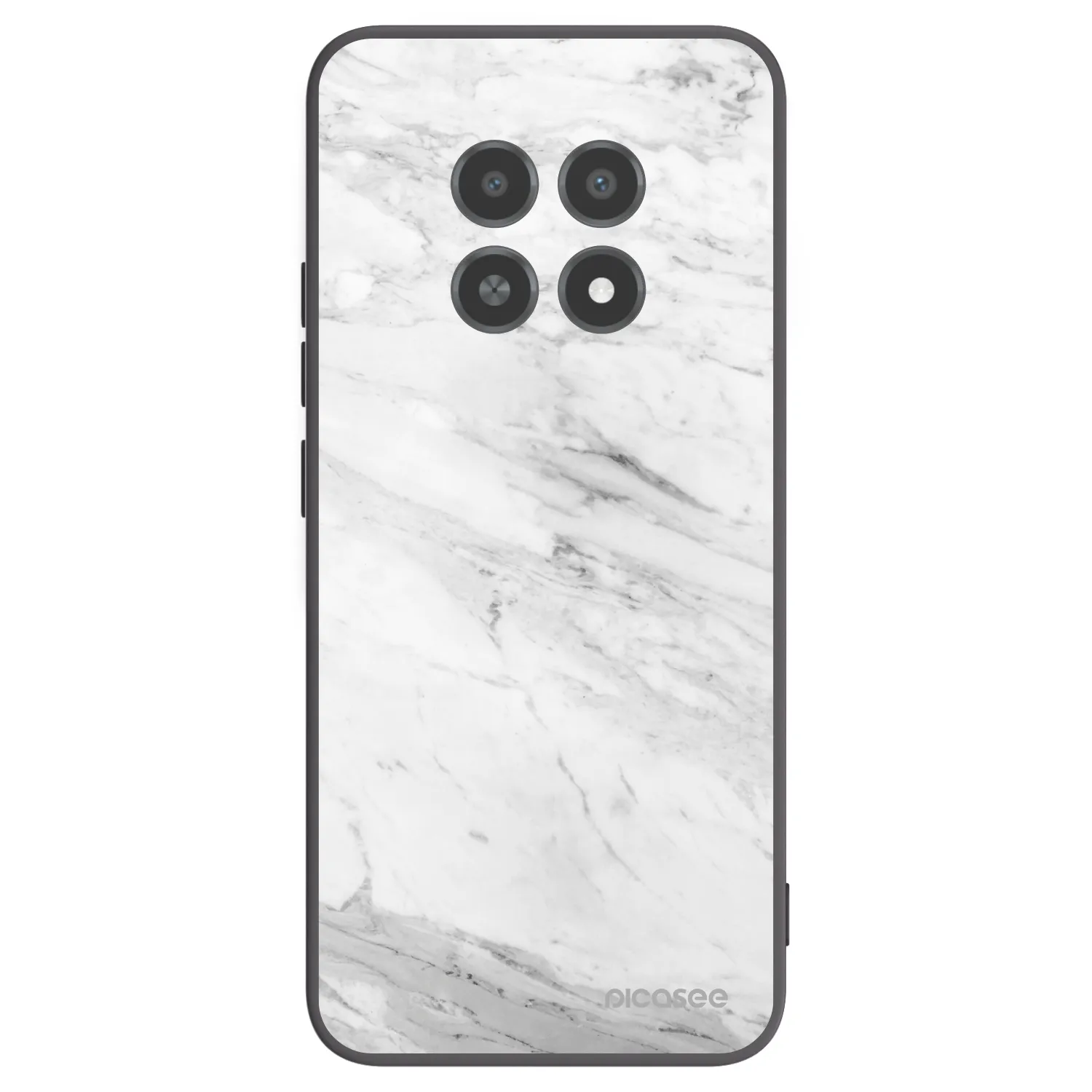 Picasee crna silikonska maskica za Realme 12X - White marble