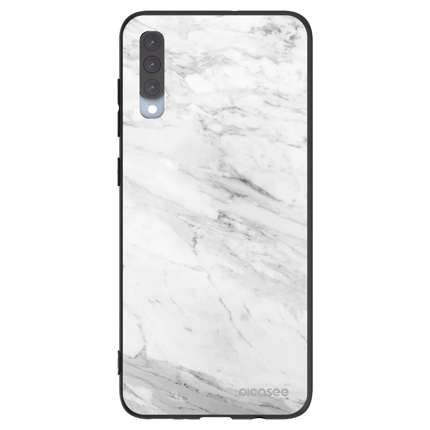 Picasee crna silikonska maskica za Samsung Galaxy A70 A705F - White marble
