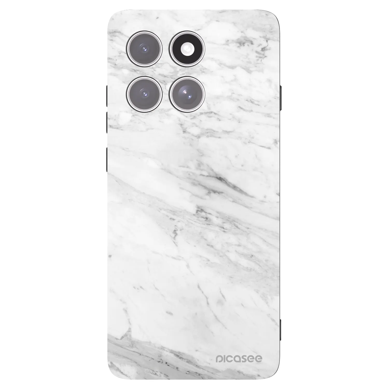 Picasee crna silikonska maskica za Motorola Edge 60 Pro - White marble