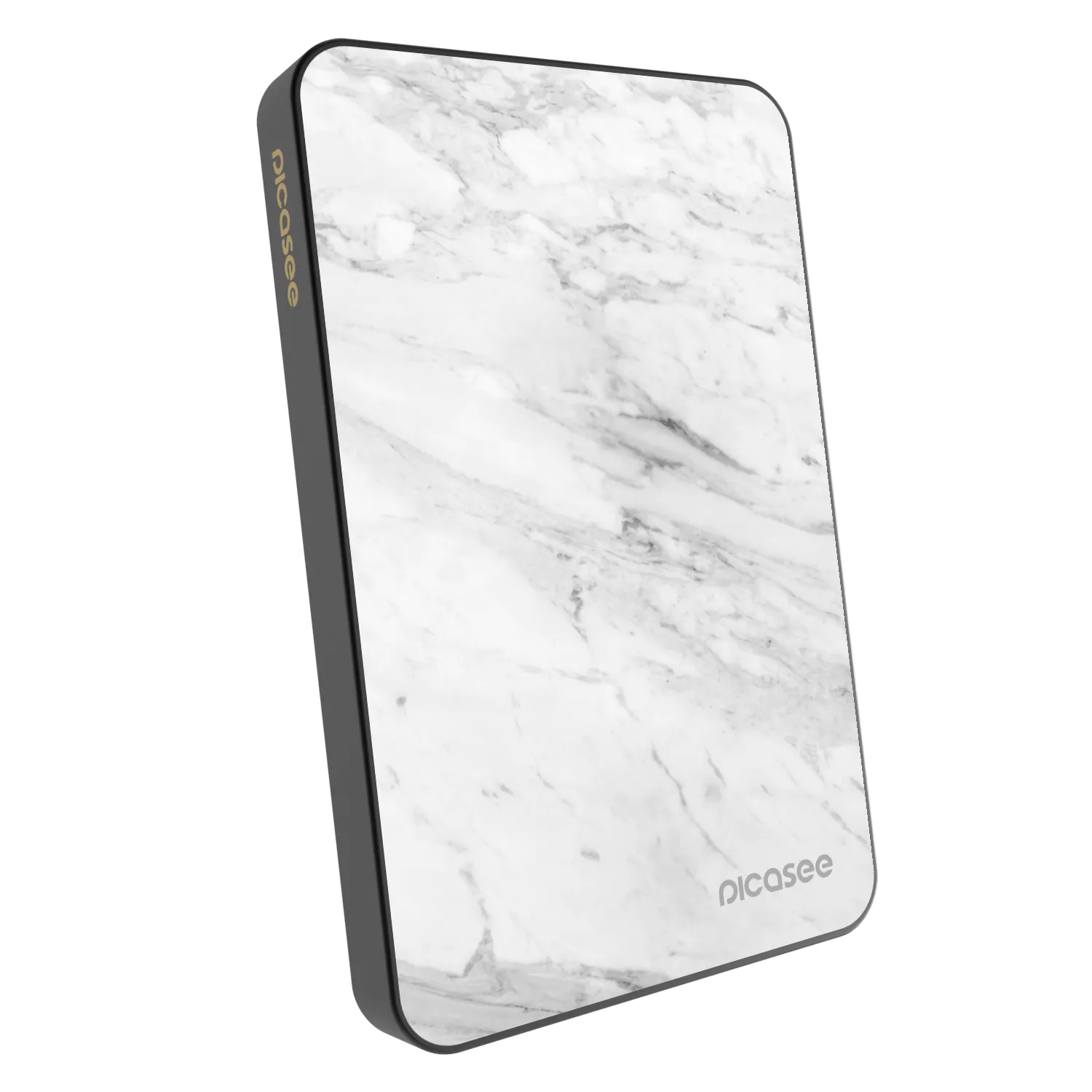 Picasee Prijenosni punjač s MagSafe 5 000 mAh Sivo - White marble