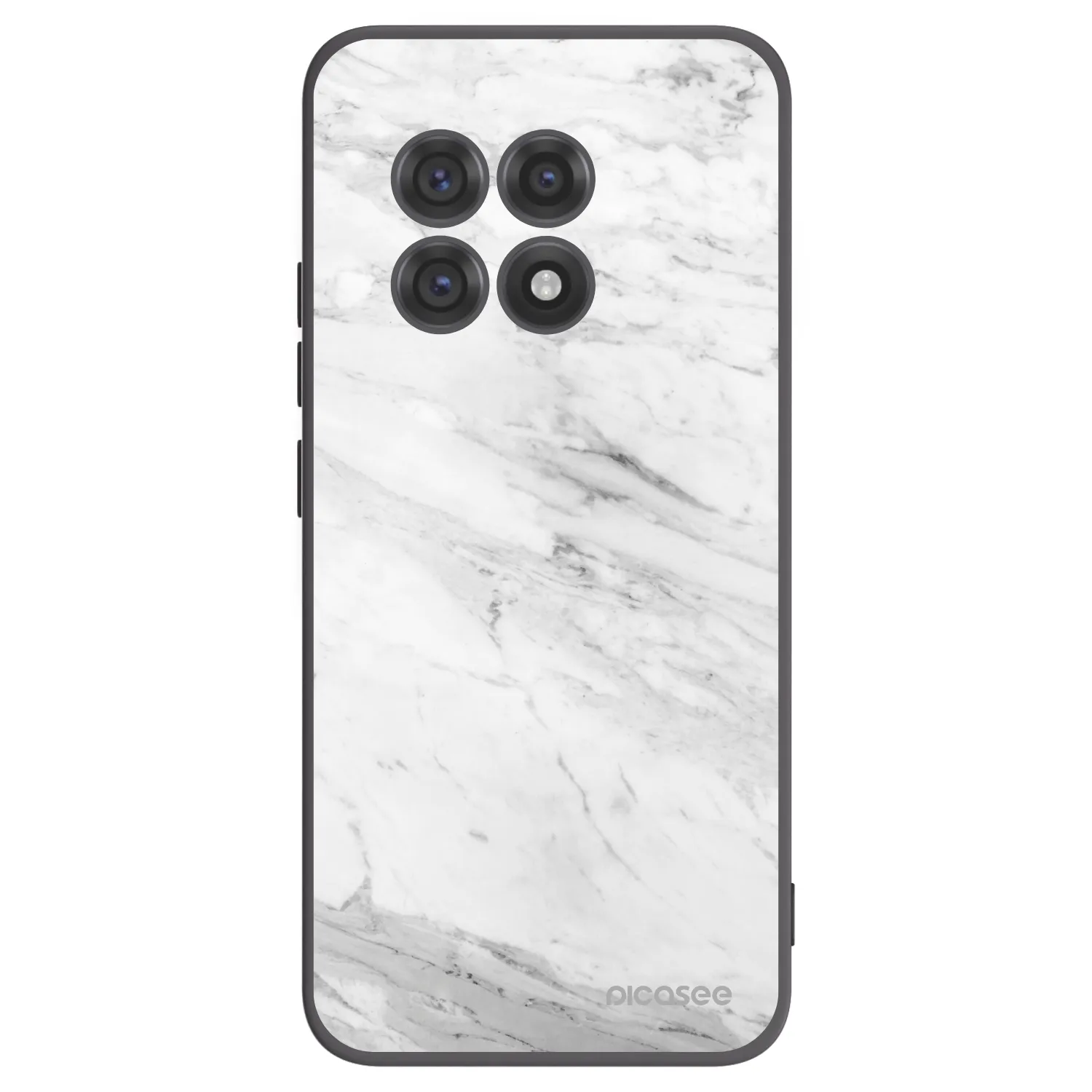 Picasee crna silikonska maskica za OnePlus 13R 5G - White marble