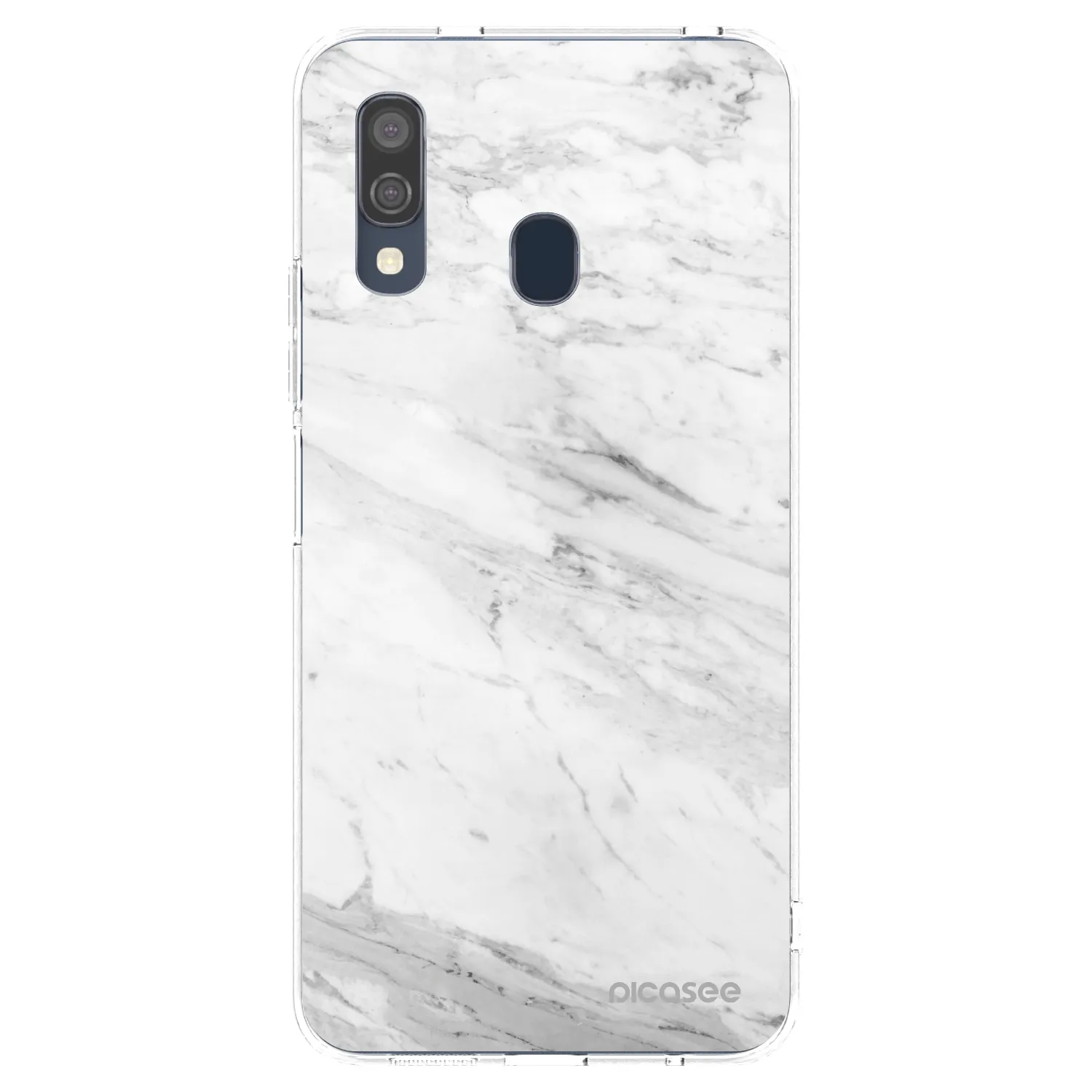 Picasee silikonska prozirna maskica za Samsung Galaxy A40 A405F - White marble