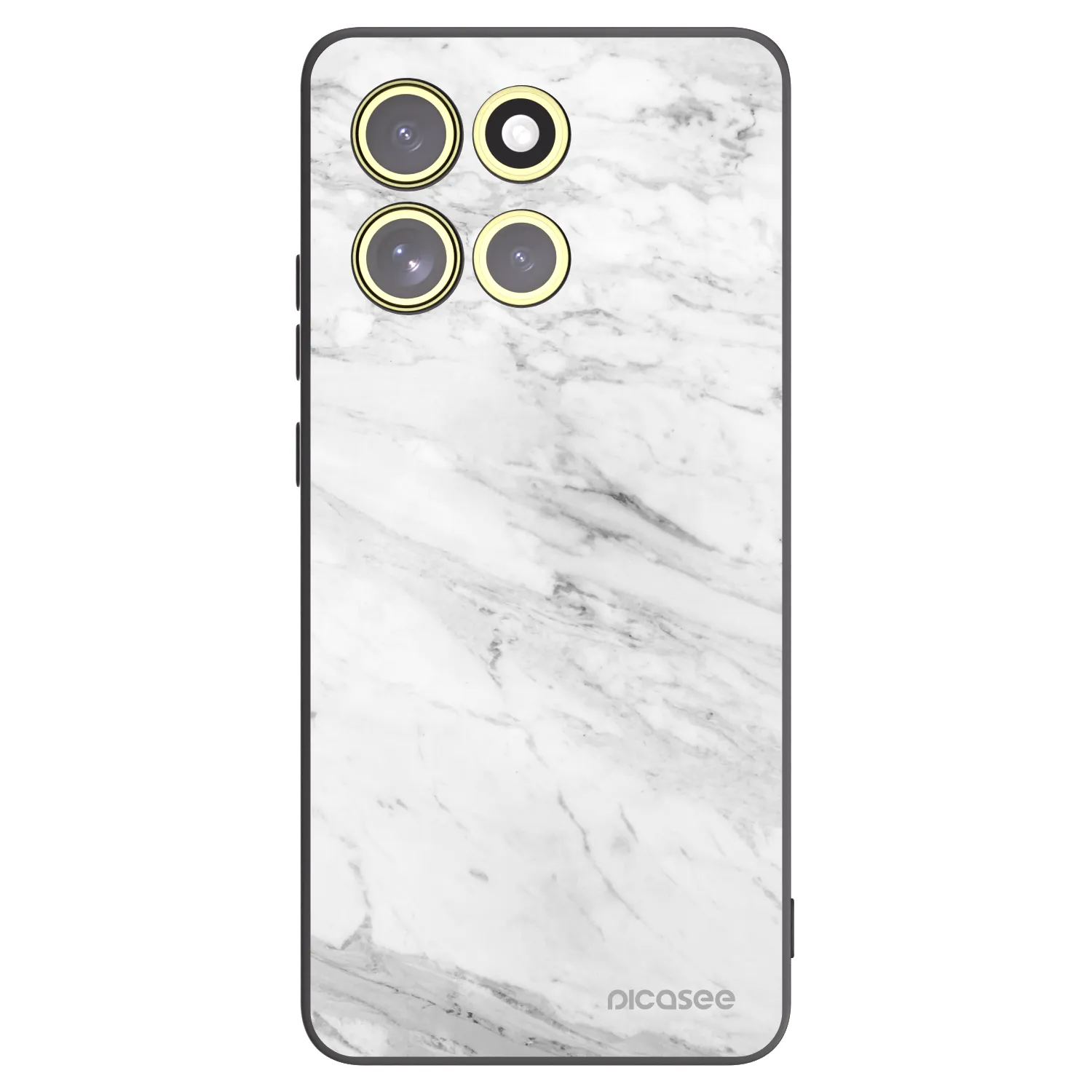 Picasee crna silikonska maskica za Motorola Moto G86 5G - White marble