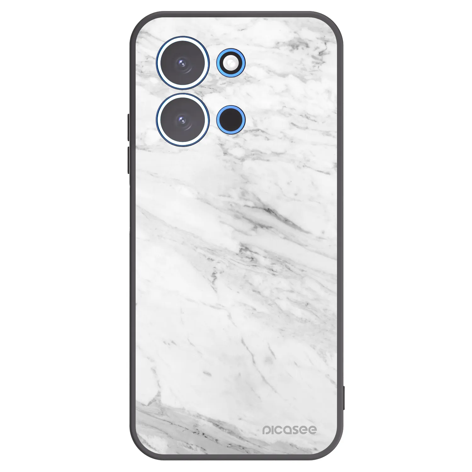 Picasee crna silikonska maskica za Xiaomi Redmi 15C 4G - White marble
