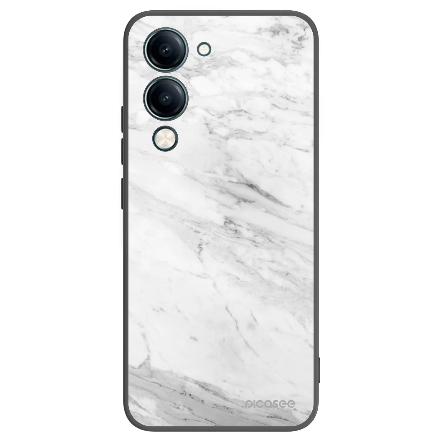 Picasee crna silikonska maskica za Vivo Y29s 5G - White marble