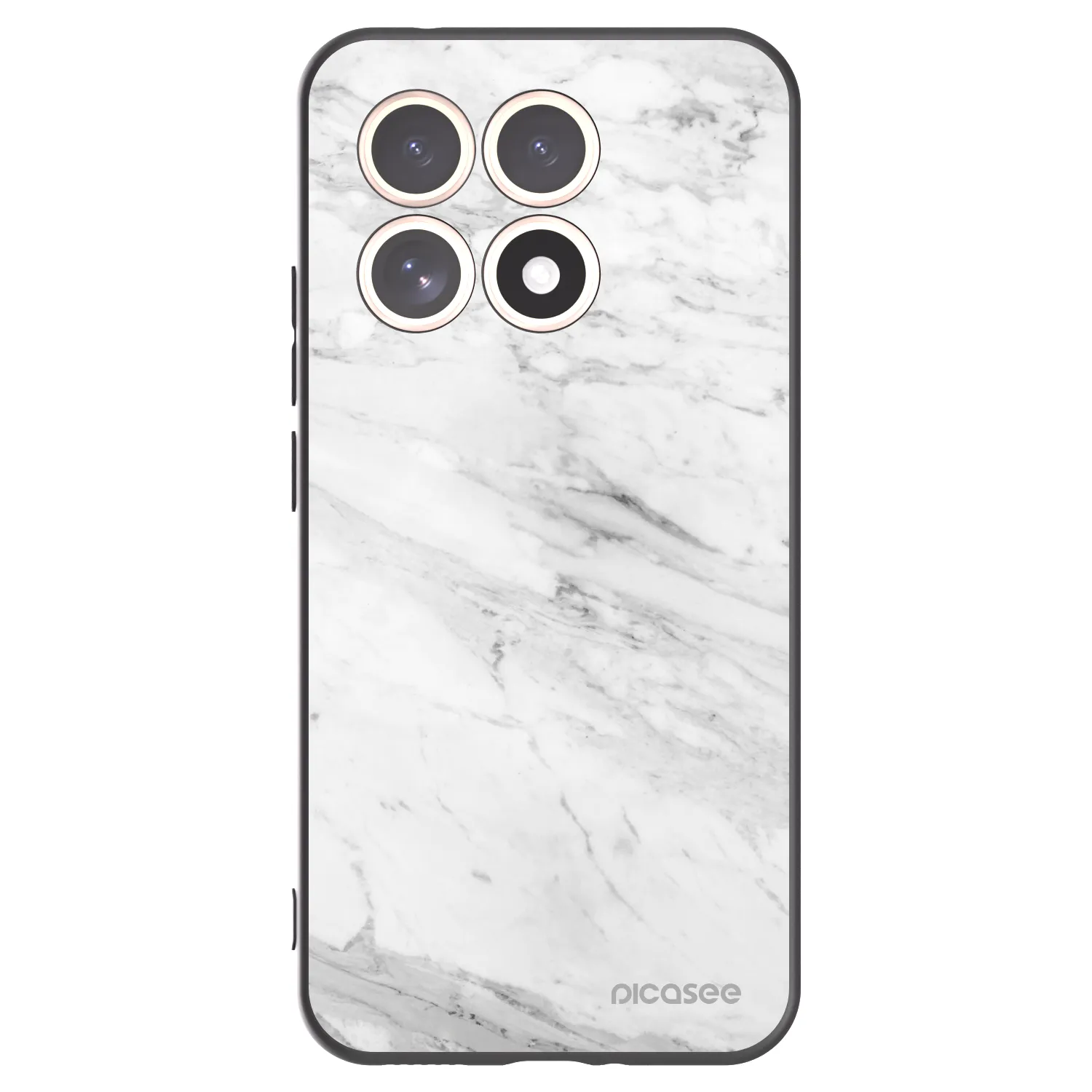 Picasee crna silikonska maskica za Xiaomi 15T - White marble