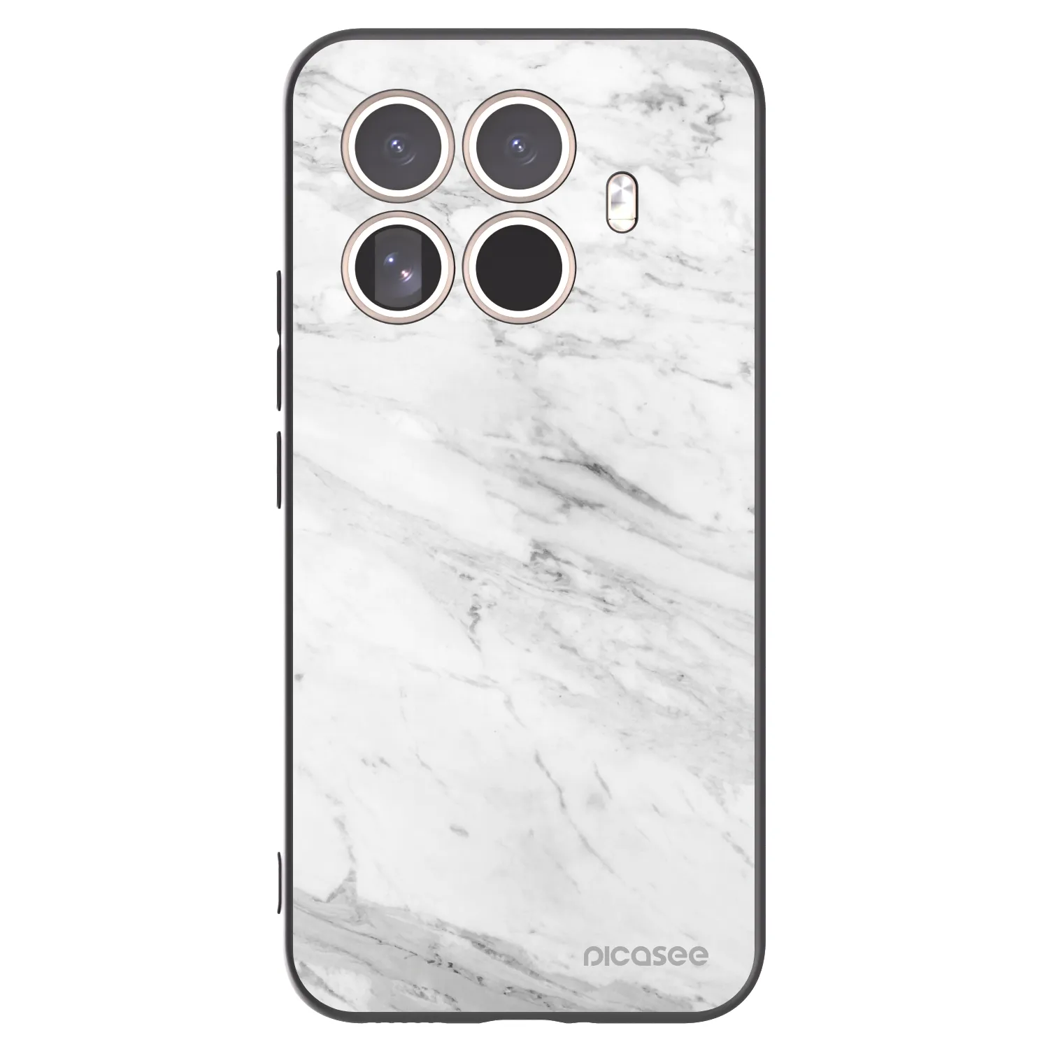 Picasee crna silikonska maskica za Xiaomi 15T Pro - White marble