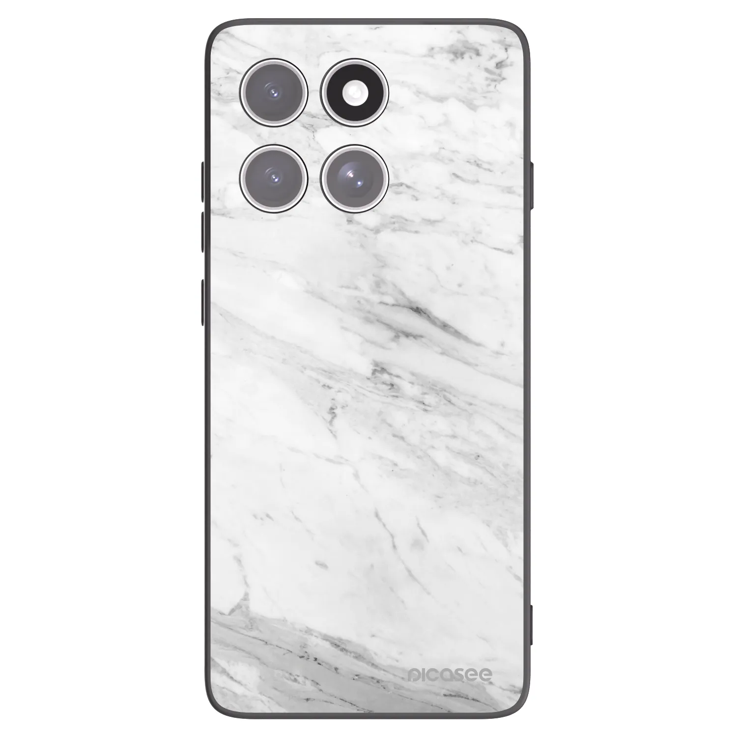 Picasee crna silikonska maskica za Motorola Edge 60 Fusion - White marble