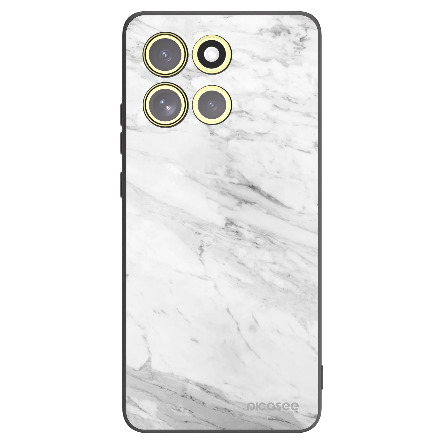 Picasee crna silikonska maskica za Motorola Moto G86 Power 5G - White marble