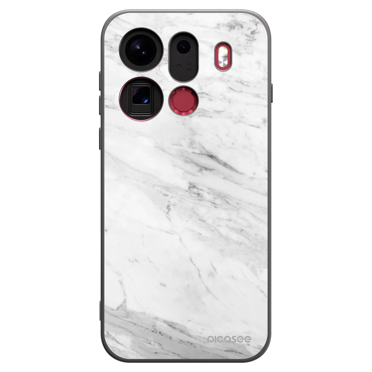 Picasee crna silikonska maskica za OPPO Find X9 Pro - White marble