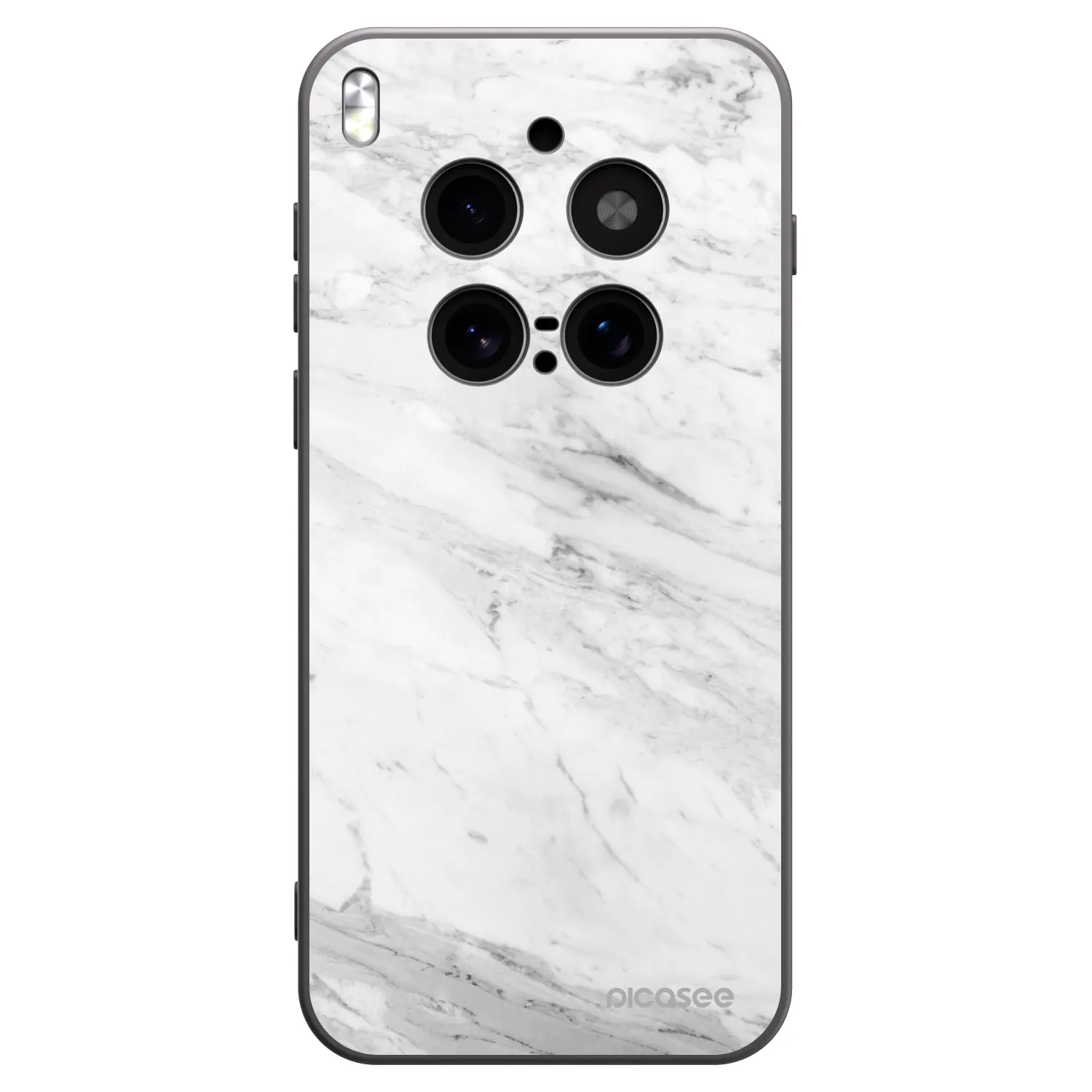 Picasee crna silikonska maskica za Vivo X300 Pro - White marble