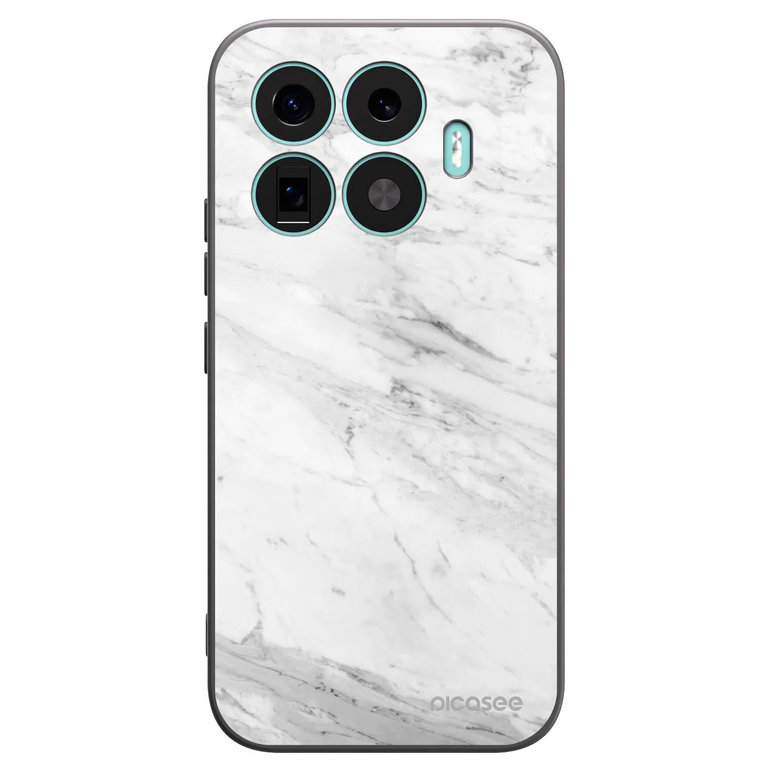 Picasee crna silikonska maskica za Xiaomi 17T - White marble