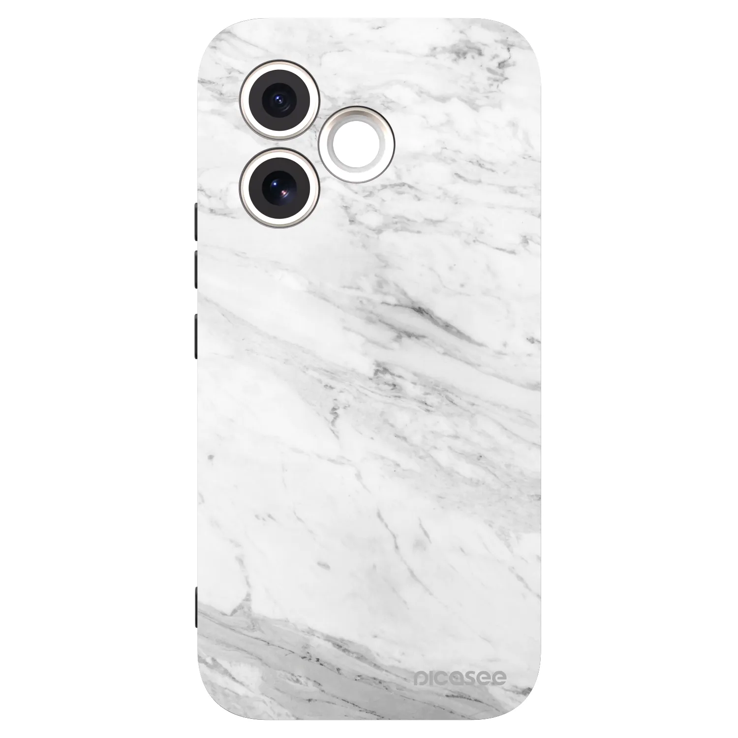 Picasee crna silikonska maskica za Honor 600 Lite - White marble