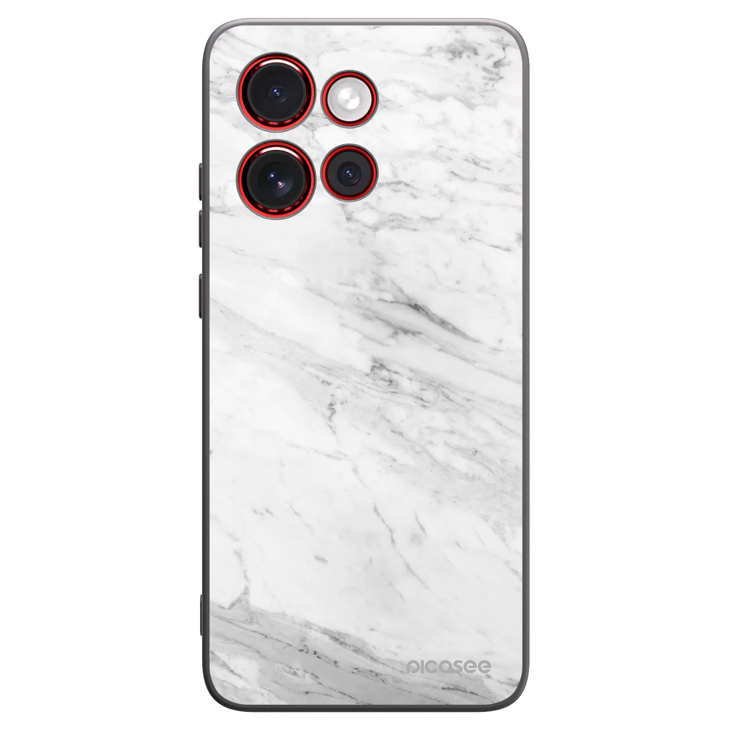 Picasee crna silikonska maskica za Motorola Edge 60 Neo 5G - White marble