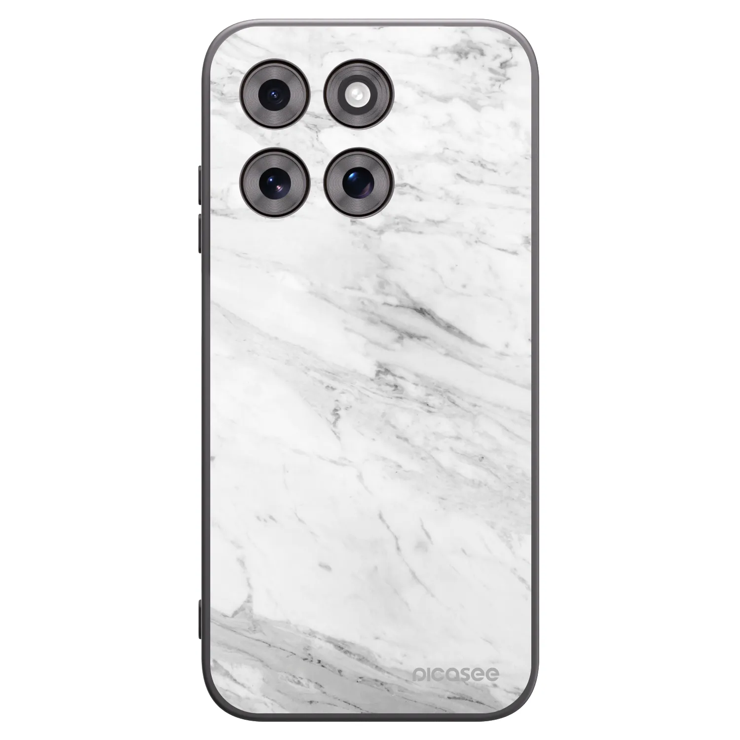 Picasee crna silikonska maskica za Motorola Moto G77 - White marble
