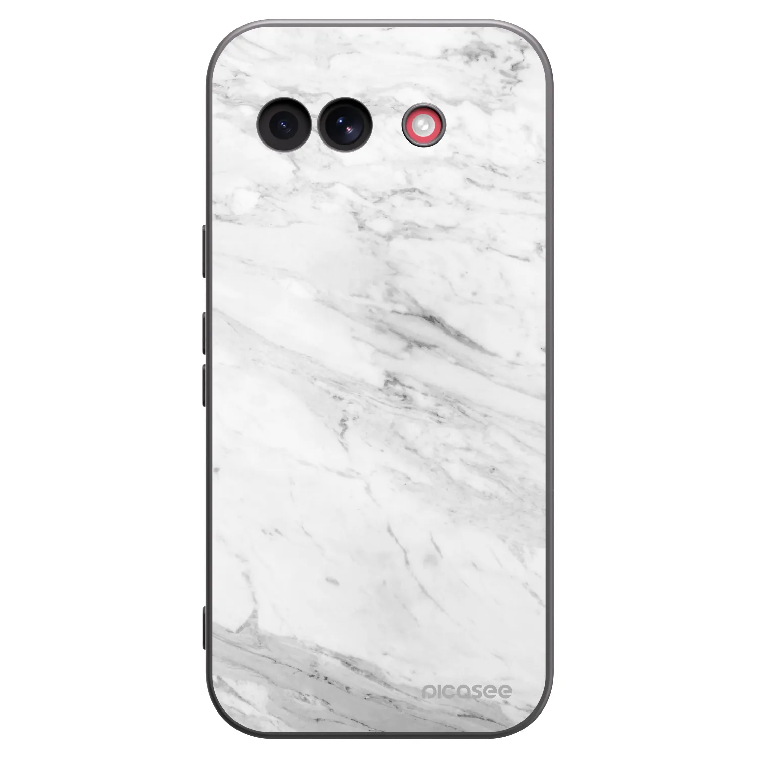 Picasee crna silikonska maskica za Google Pixel 10a - White marble