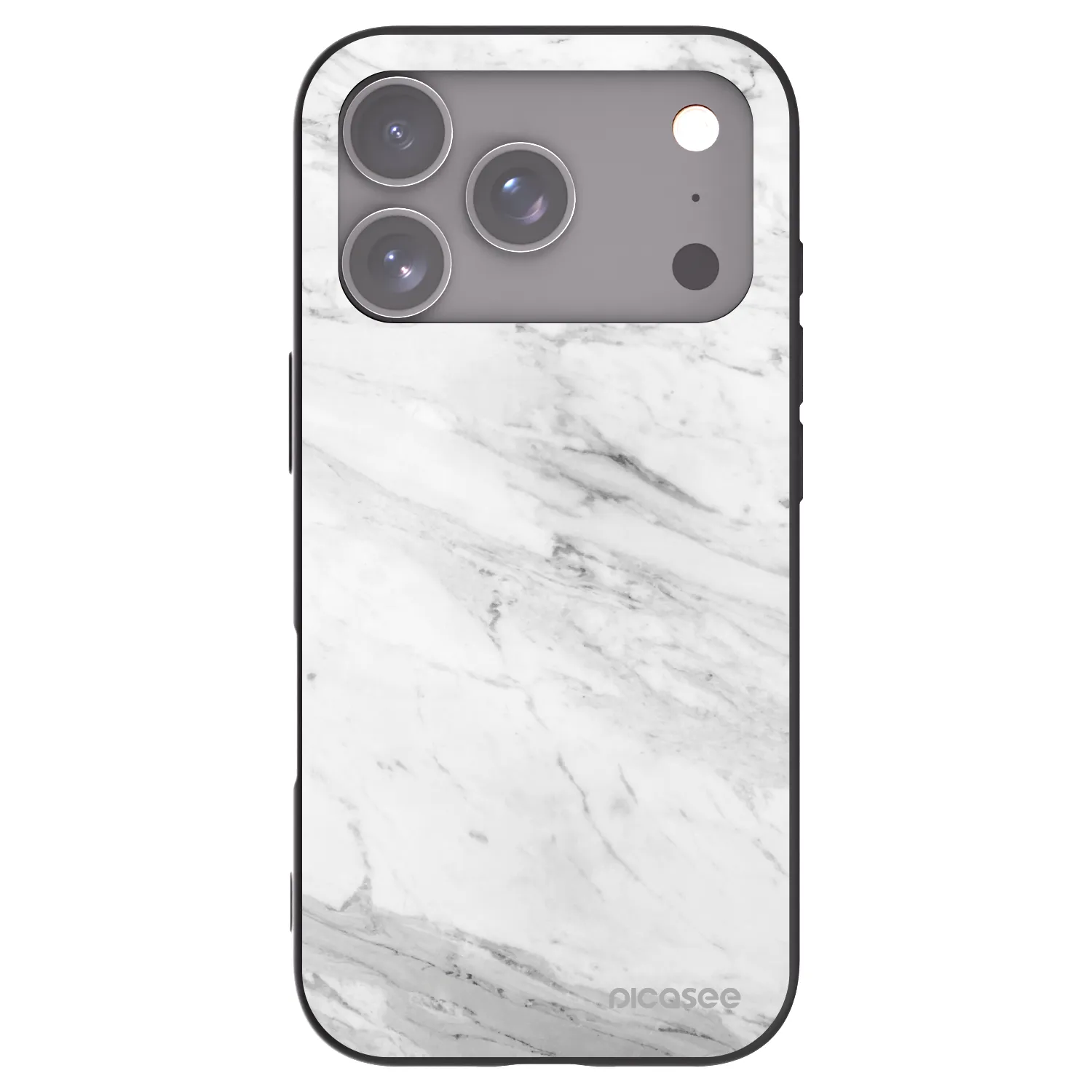 Picasee crna silikonska maskica za Apple iPhone 18 Pro - White marble