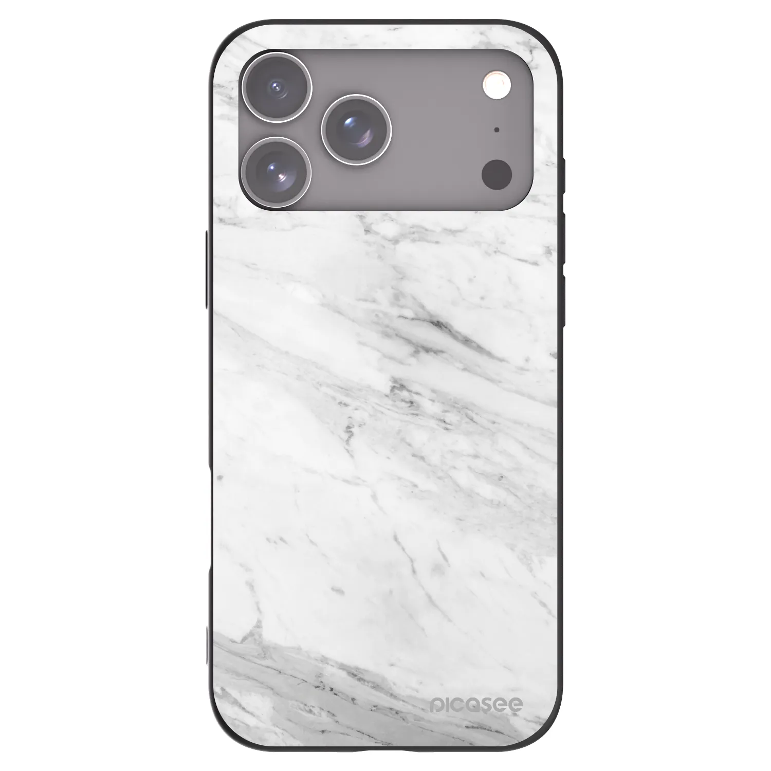 Picasee crna silikonska maskica za Apple iPhone 18 Pro Max - White marble