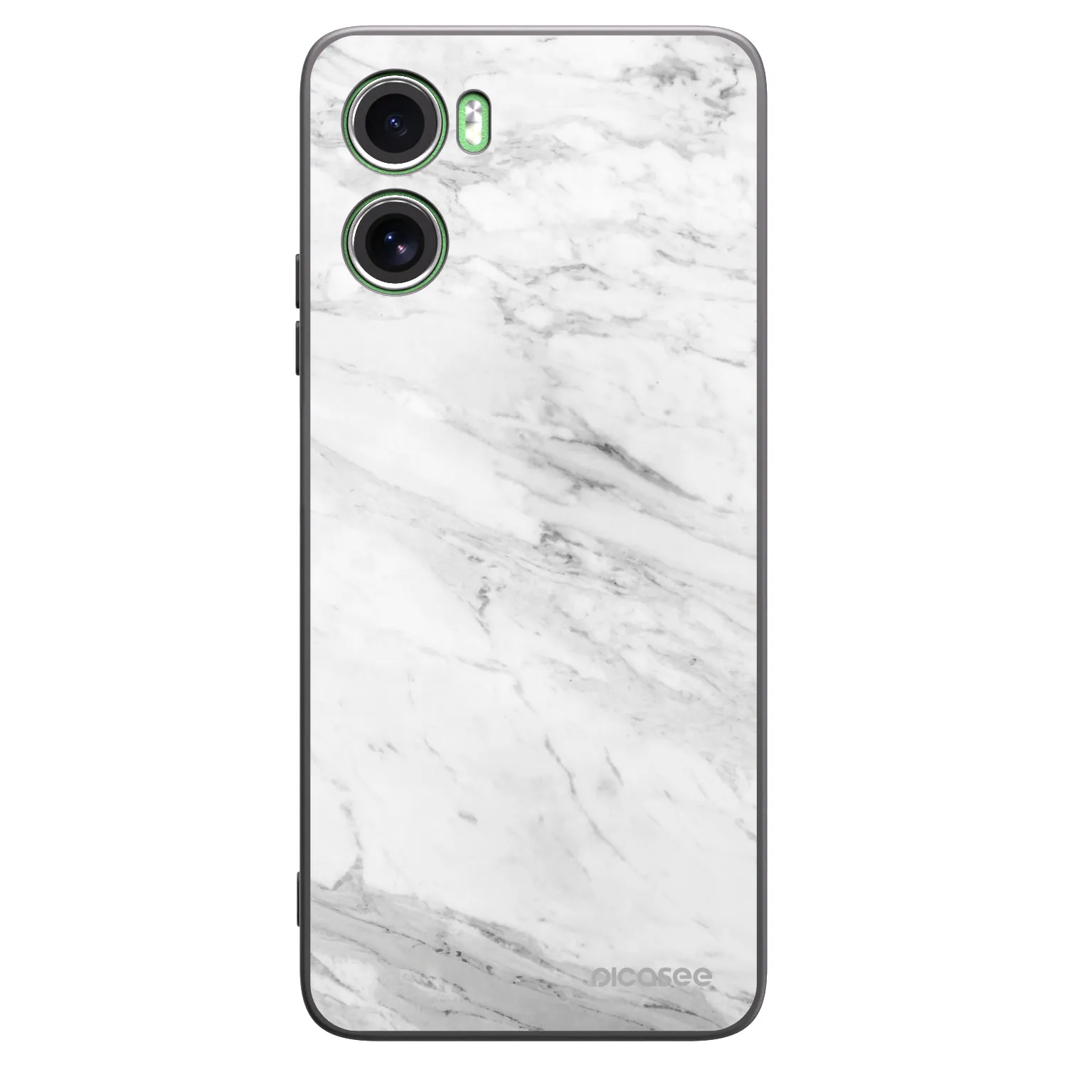 Picasee crna silikonska maskica za Motorola Moto G06 - White marble