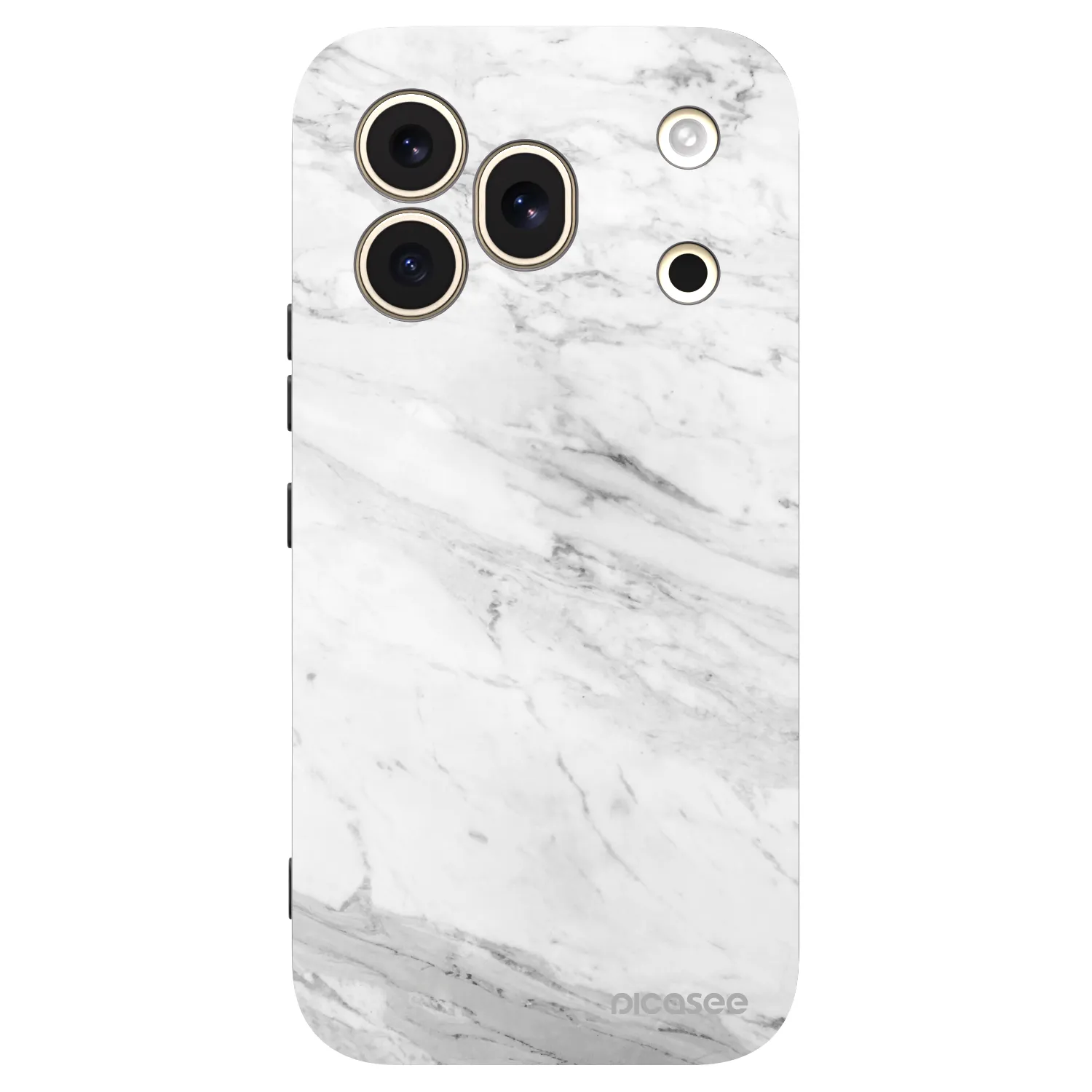 Picasee crna silikonska maskica za Honor 600 Pro - White marble