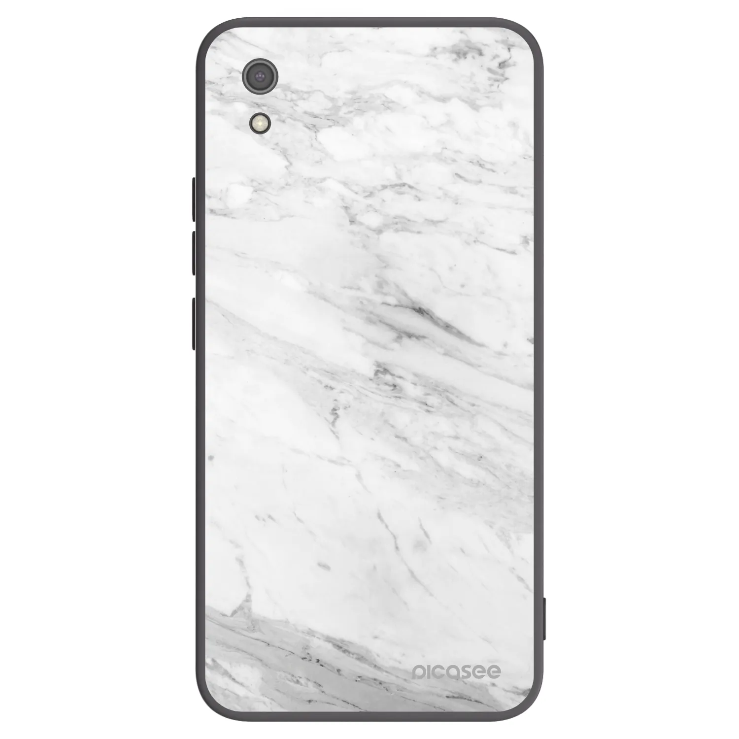 Picasee crna silikonska maskica za Xiaomi Redmi 7A - White marble