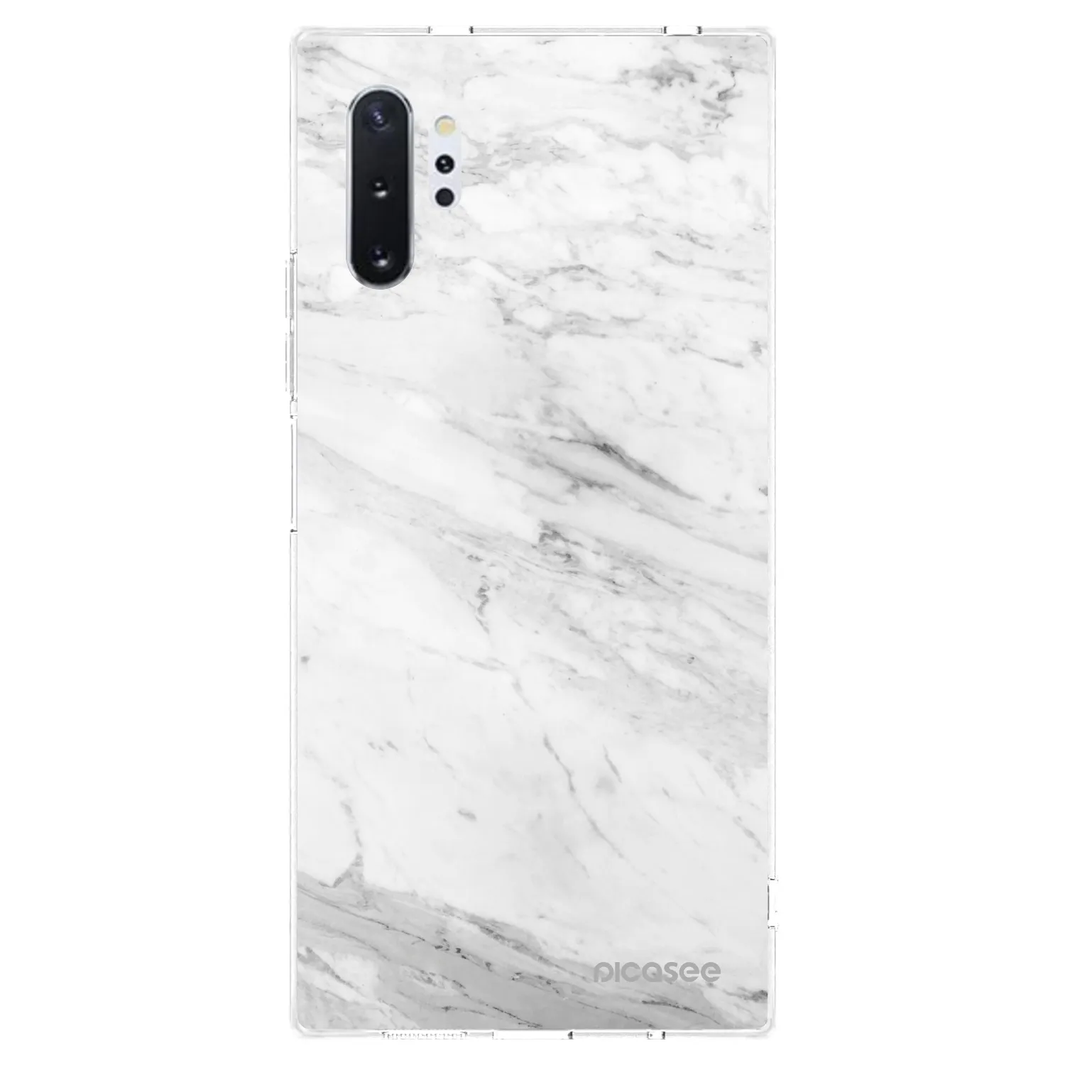 Picasee silikonska prozirna maskica za Samsung Galaxy Note 10+ N975F - White marble