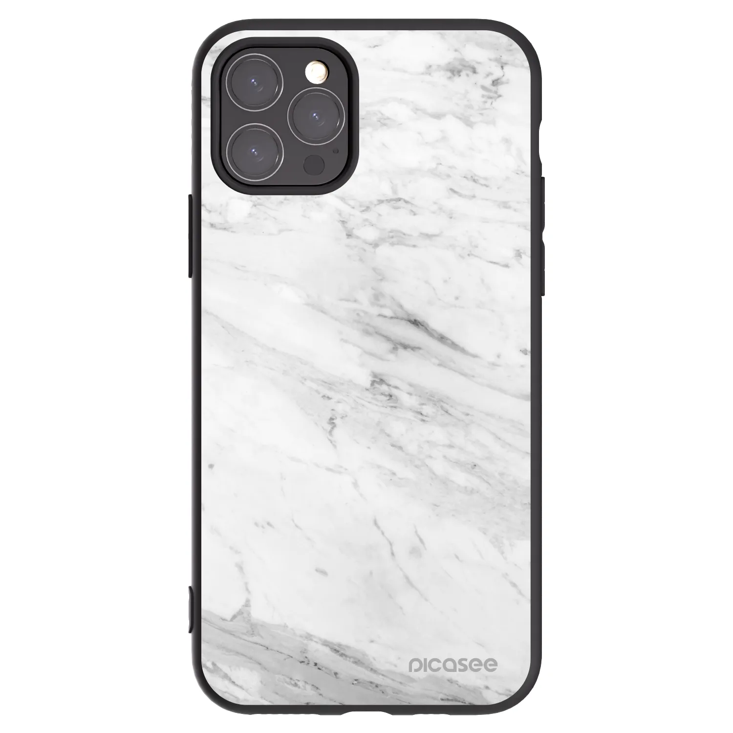 Picasee crna silikonska maskica za Apple iPhone 11 Pro - White marble